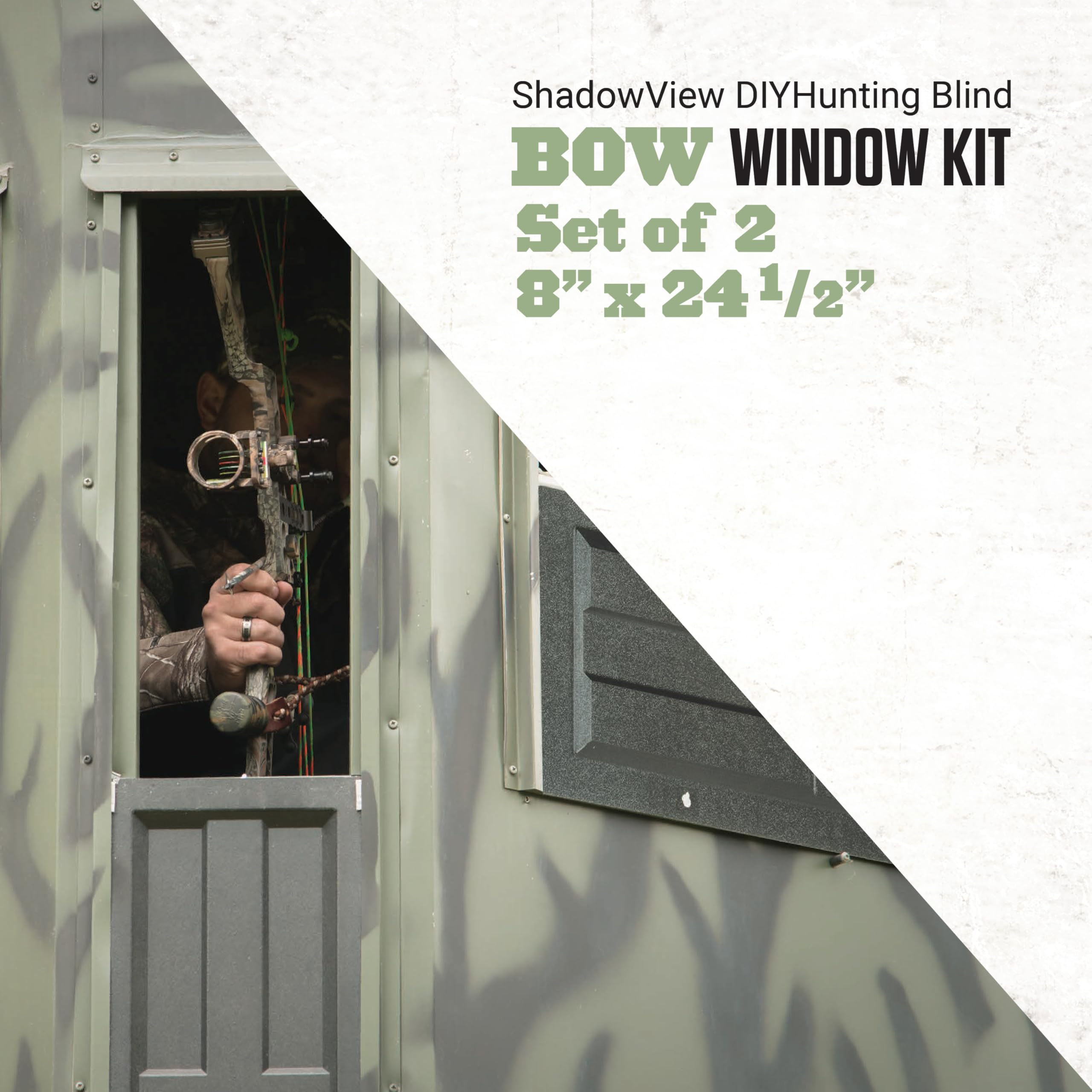 Shadow Hunter DIY Hunting Blind ShadowView Bow Window Kit, Includes Blackout and Scent Free Protection, 2-Pack