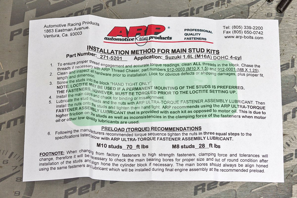 Main Stud Kit ARP (271-5201)