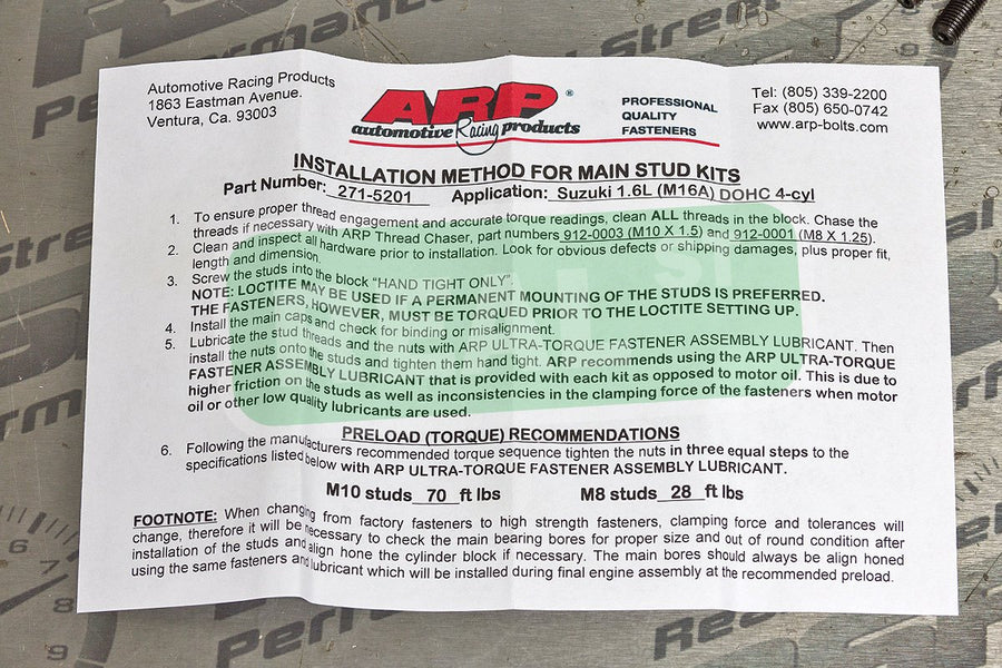 Main Stud Kit ARP (271-5201)