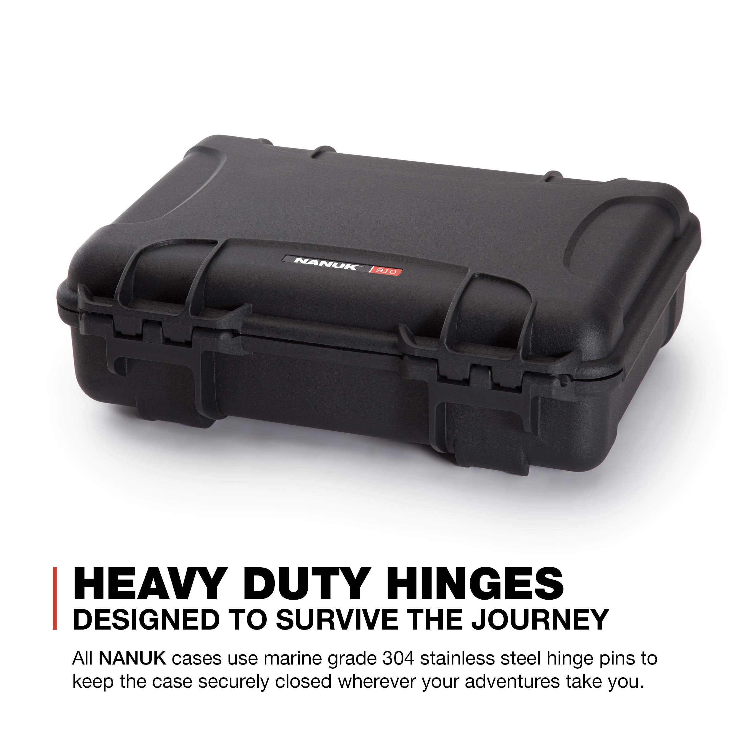 Waterproof Nanuk 910 Hard Case with Foam Insert for DJI Mavic Mini 2 Fly More - Black