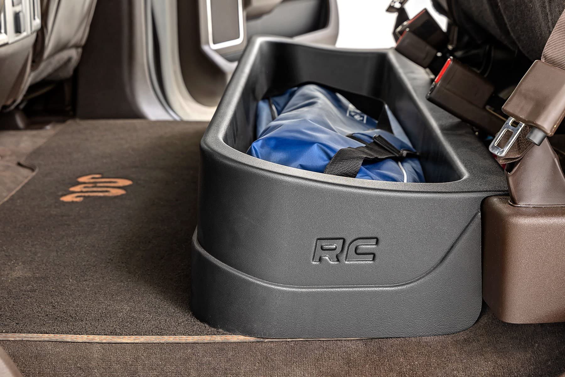 Ford Rough Country Custom-Fit Under Seat Storage for 15-23 F-150 - RC09281A, Rear, Black