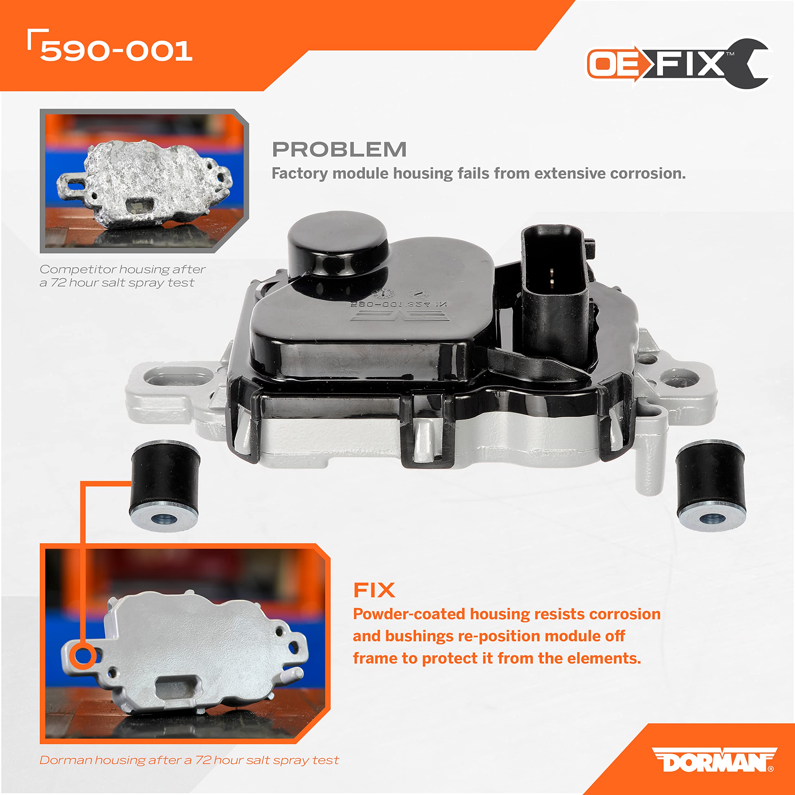 Dorman Fuel Pump Driver Module 590-001 with Mounting Bolts Compatible with Select Models (OE FIX)