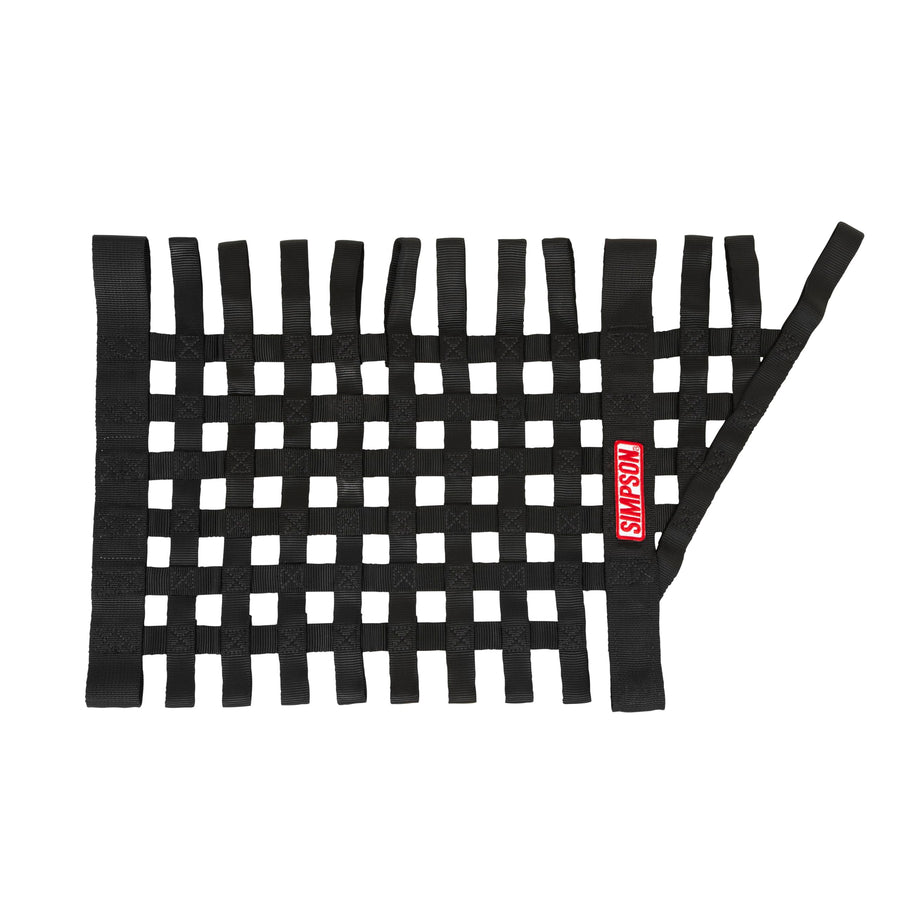 36004BK Simpson Racing Window Net 16X27 Trapezoid - SFI 27.1 - Black - Each