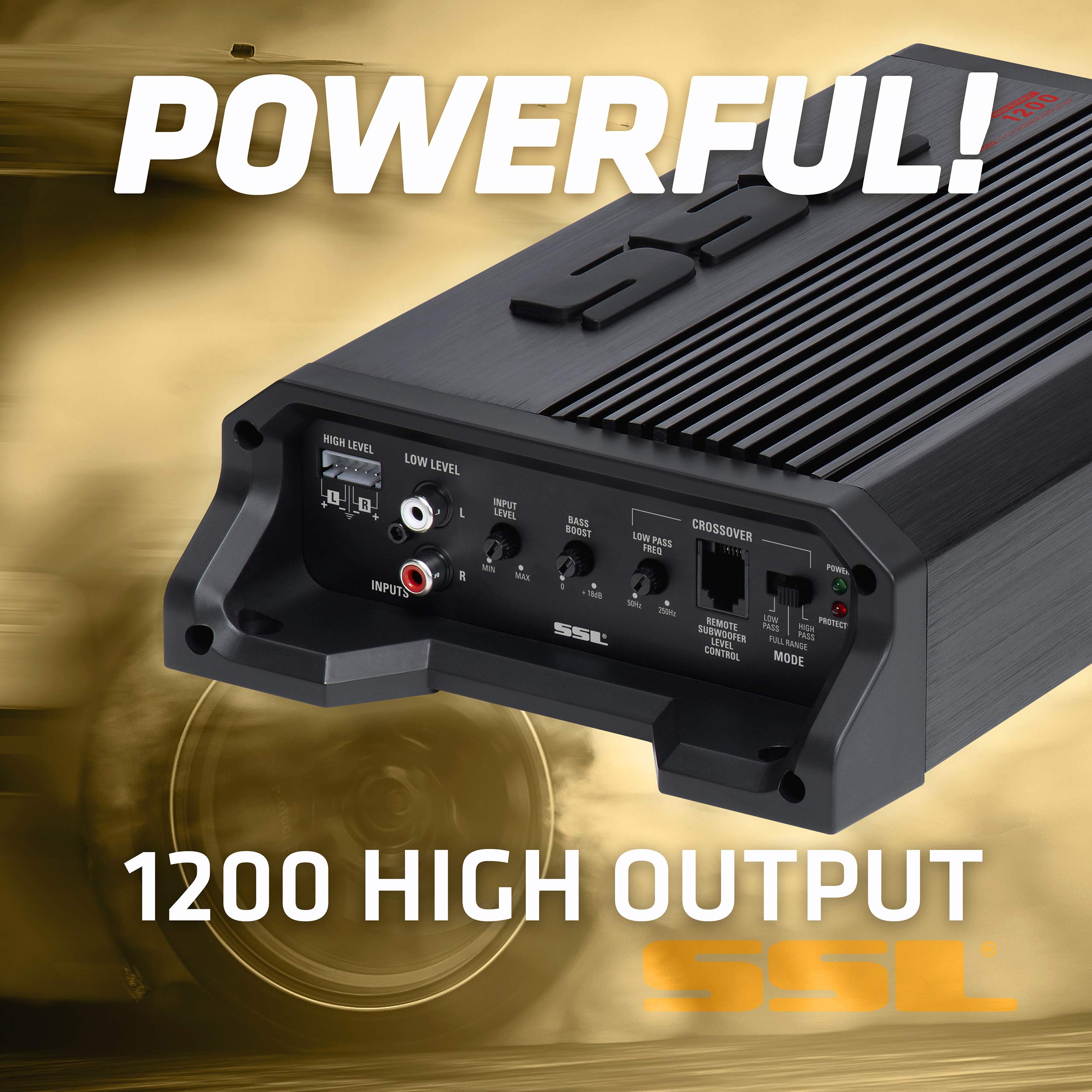 Sound Storm Laboratories Charge Series CG1202 2 Channel Car Audio Amplifier - 1200 High Output, 2-8 Ohms, High/Low Level Inputs, High/Low Pass Crossover, Bridgeable, Hook Up to Subwoofer for Bass