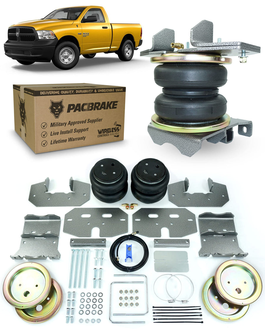 Pacbrake ALPHA XD 7500 lb Rear Air Suspension Kit HP10002-X Compatible with Dodge RAM 1500/2500/3500 2003-2020