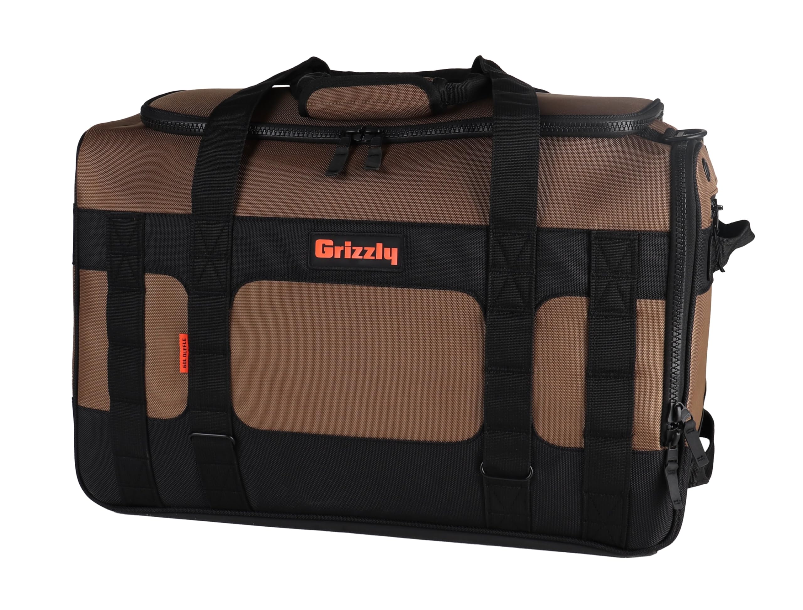 Duffle Grizzly 60 | Heavy-Duty Construction | Water Resistant Base | 60L Capacity | Large Storage Pocket | Tan