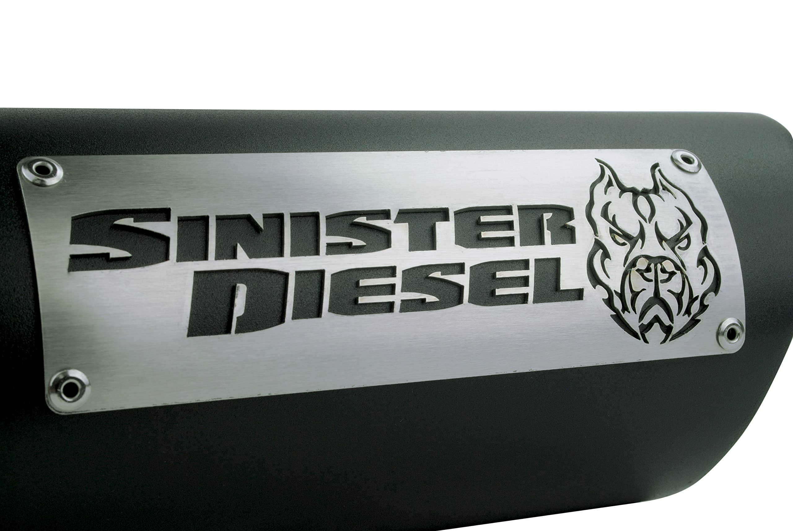 Dual Wall Sinister Diesel Exhaust Tip W/Angle Cut 4" to 5" Black