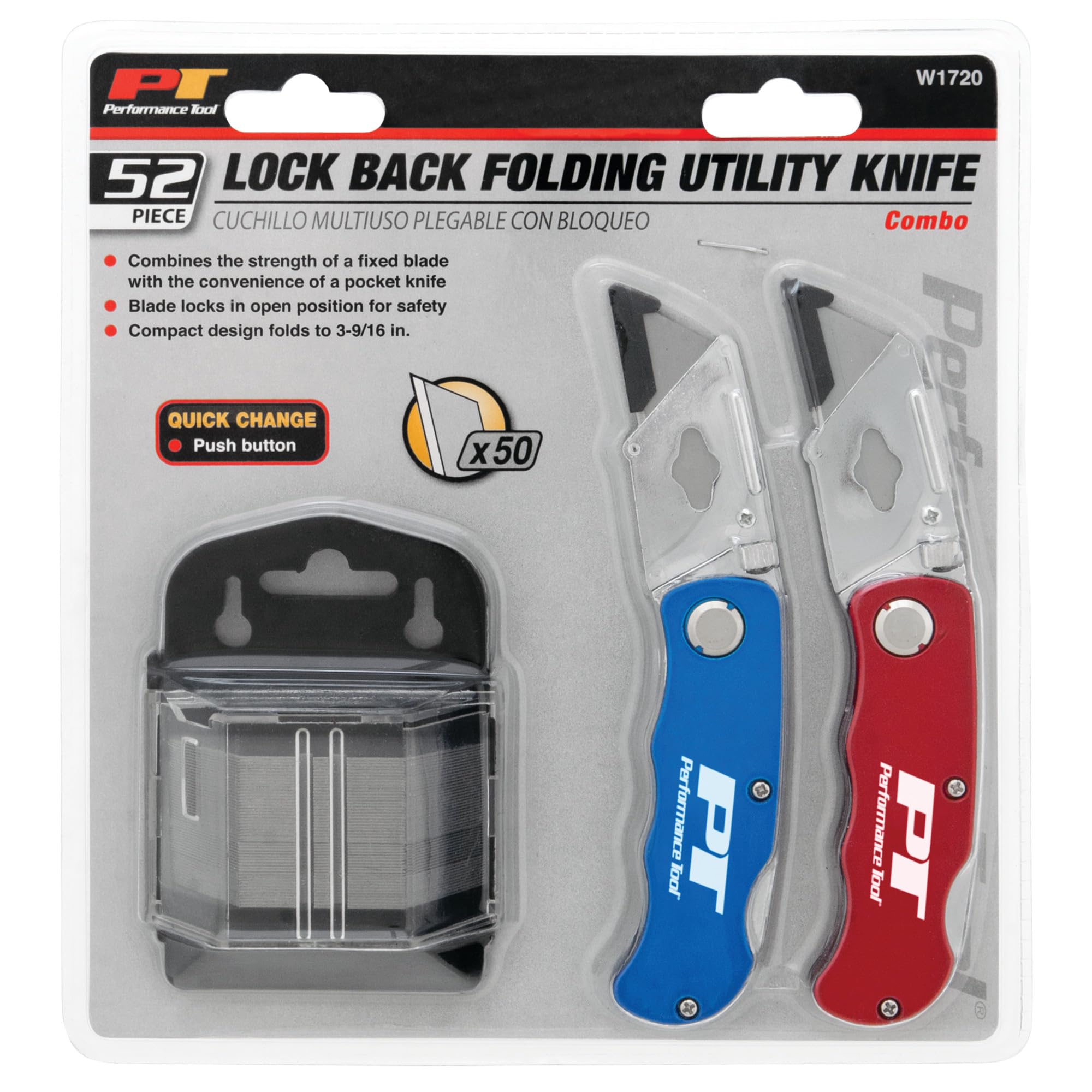 W1720 Performance Tool 52-Piece Folding Utility Knife Set