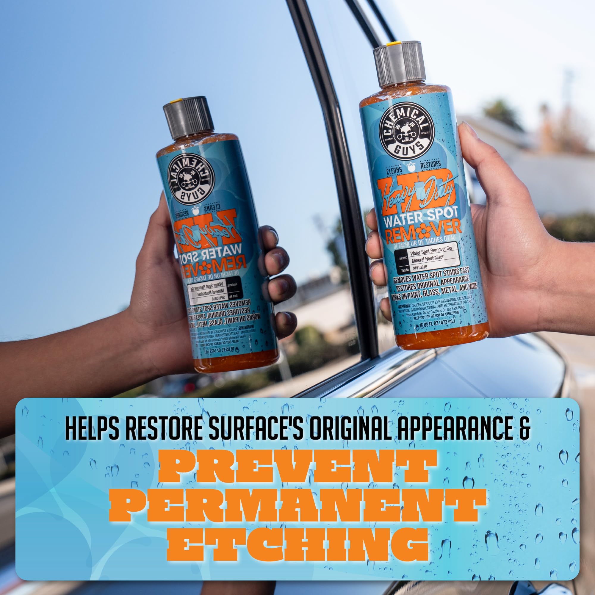Chemical Guys Water Spot Remover Gel Heavy Duty for Paint, Glass, and Metal - Mineral and Water Spot Remover for Cars, Trucks, Motorcycles, RVs & More - 16 oz