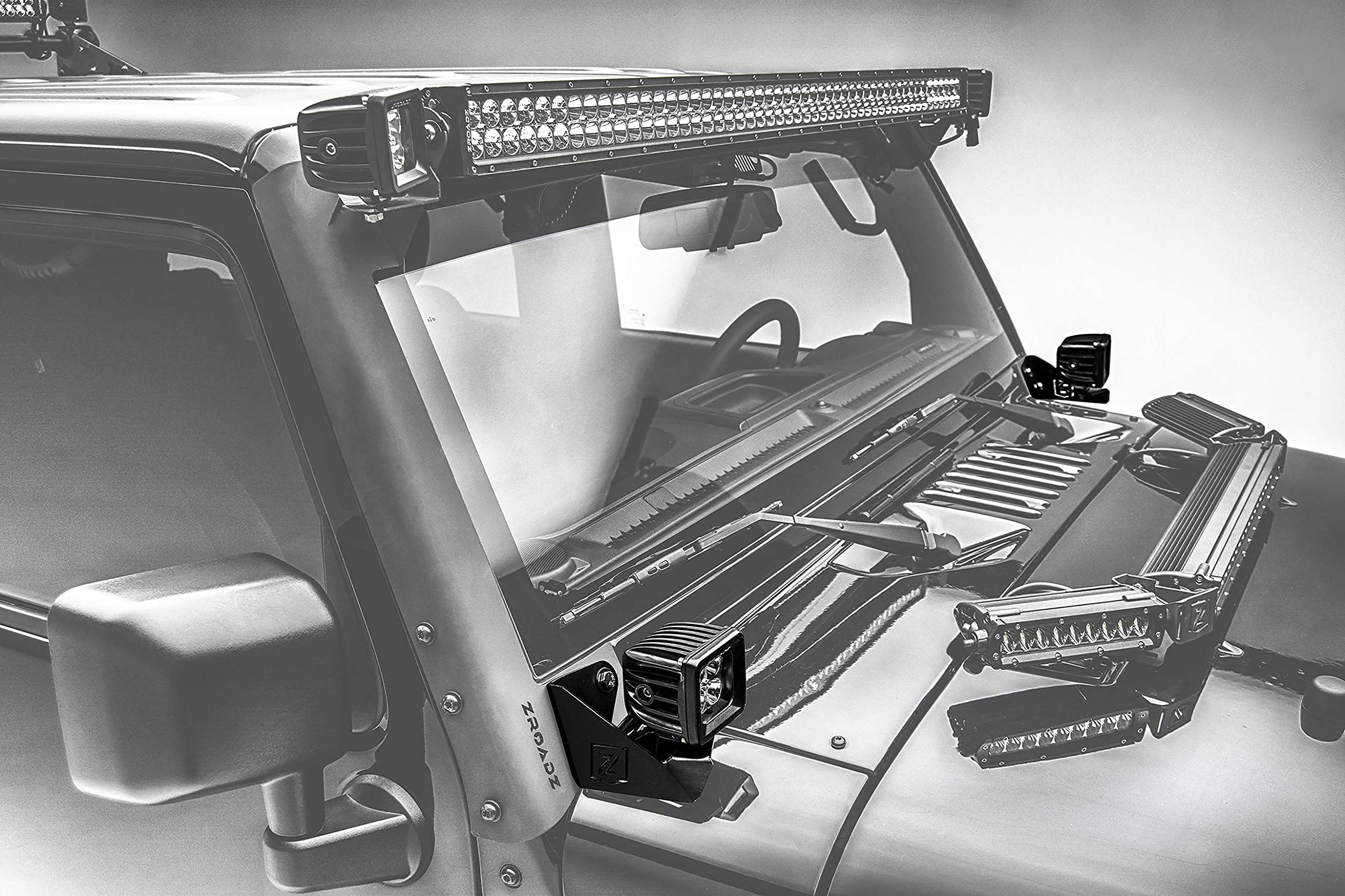 Jeep JK A Pillar LED Kit 2007-2018 with (2) 3 Inch LED Pod Lights - PN #Z374814-KIT