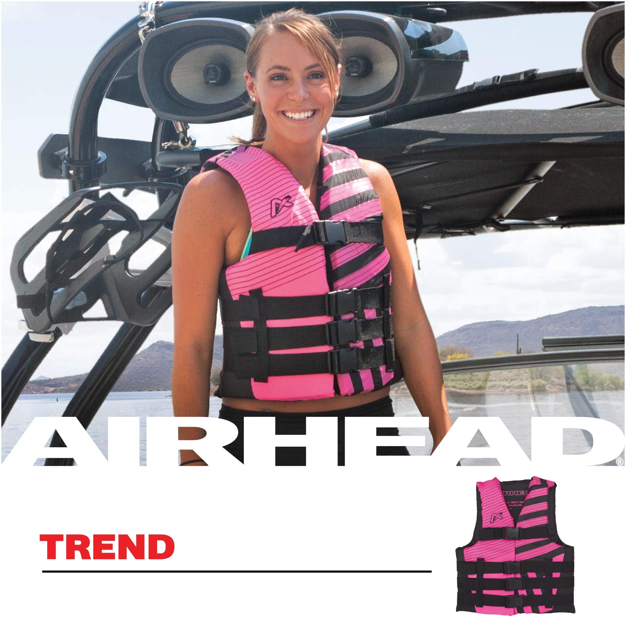 Women’s Airhead Trend Life Jacket, Coast Guard Approved, Small/Medium, Pink