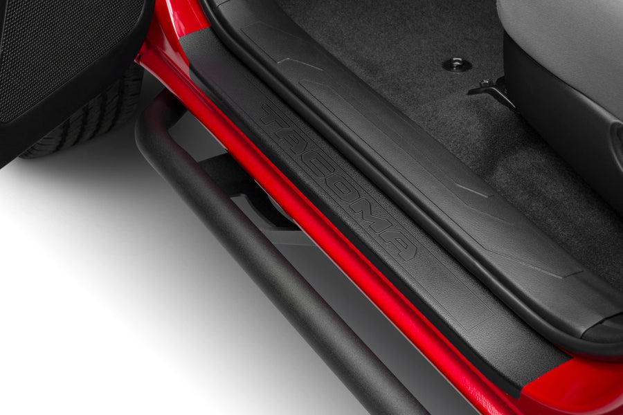 Trail Sliders RealTruck for Toyota Tacoma | Cab Length, Heavy Duty 2" Tubing, Textured Black | TST16CC-TX | Fits 2016 - 2023 Toyota Tacoma Double Cab