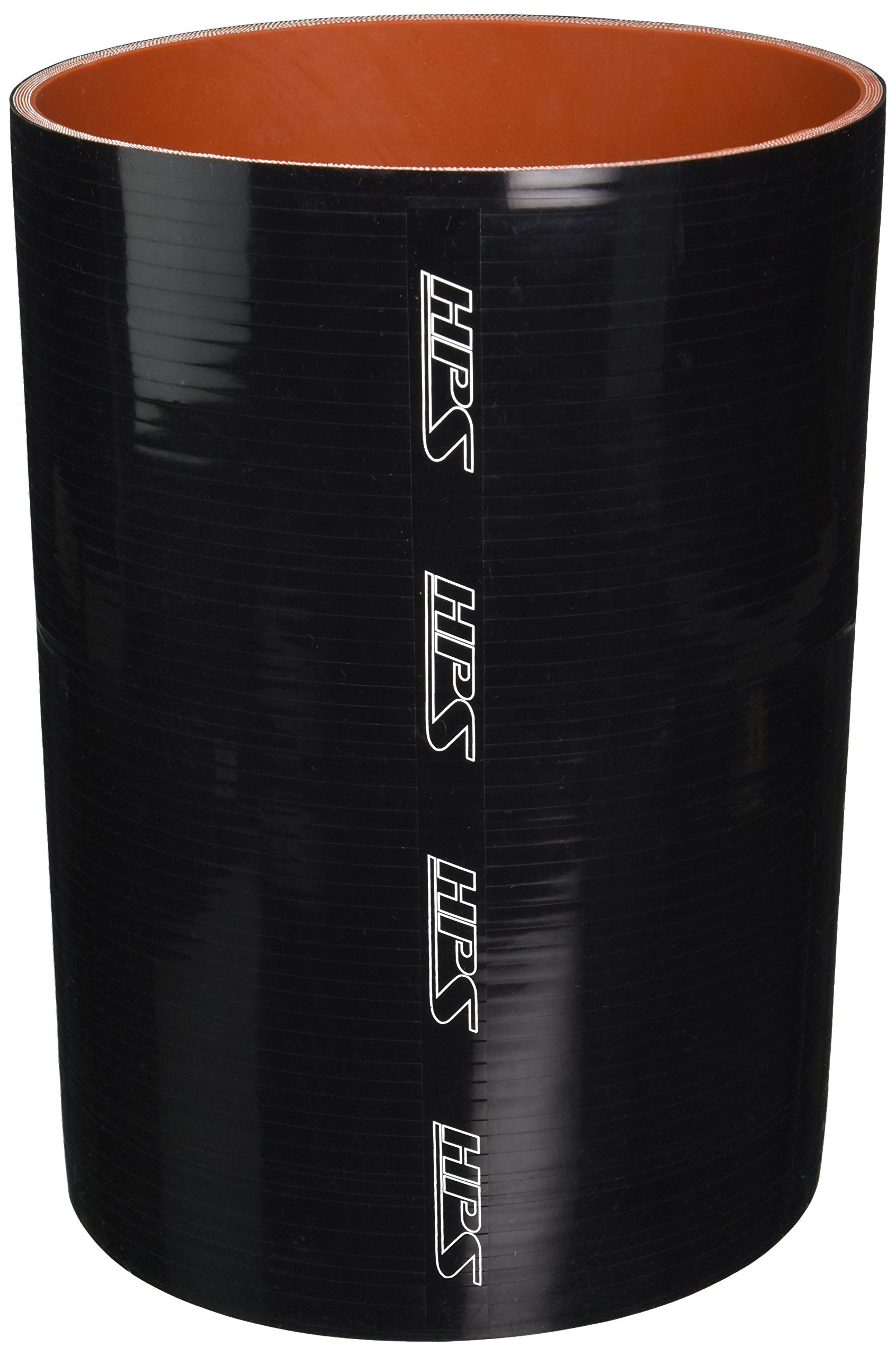 HPS HTST-800-BLK Silicone 6-ply High Temperature Reinforced Tube Coupler Hose, 15 PSI Maximum Pressure, 12" Length, 8" ID, Black