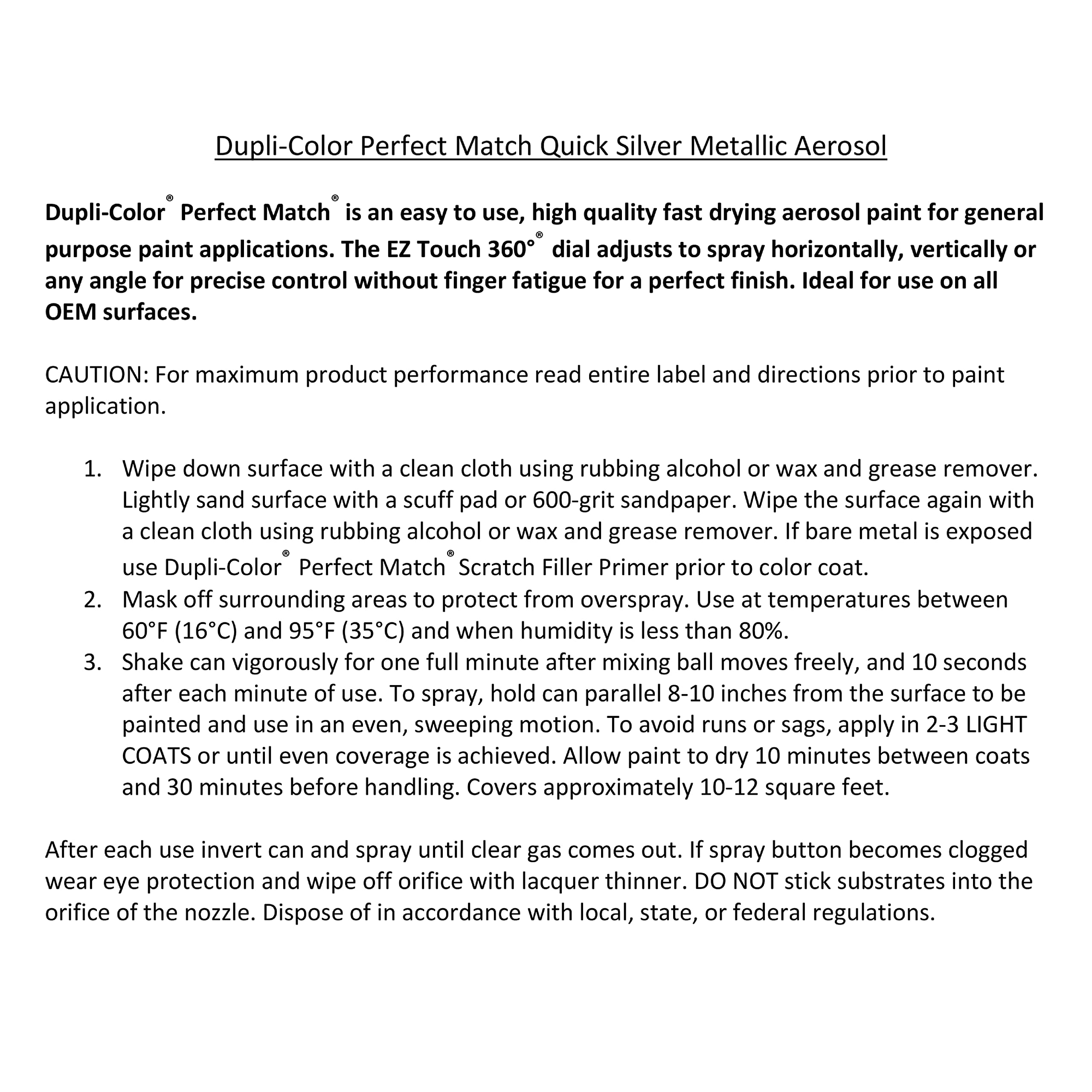 Quick Silver Metallic Dupli-Color EBSU13457 Subaru Perfect Match Automotive Paint - 8 oz. Aerosol