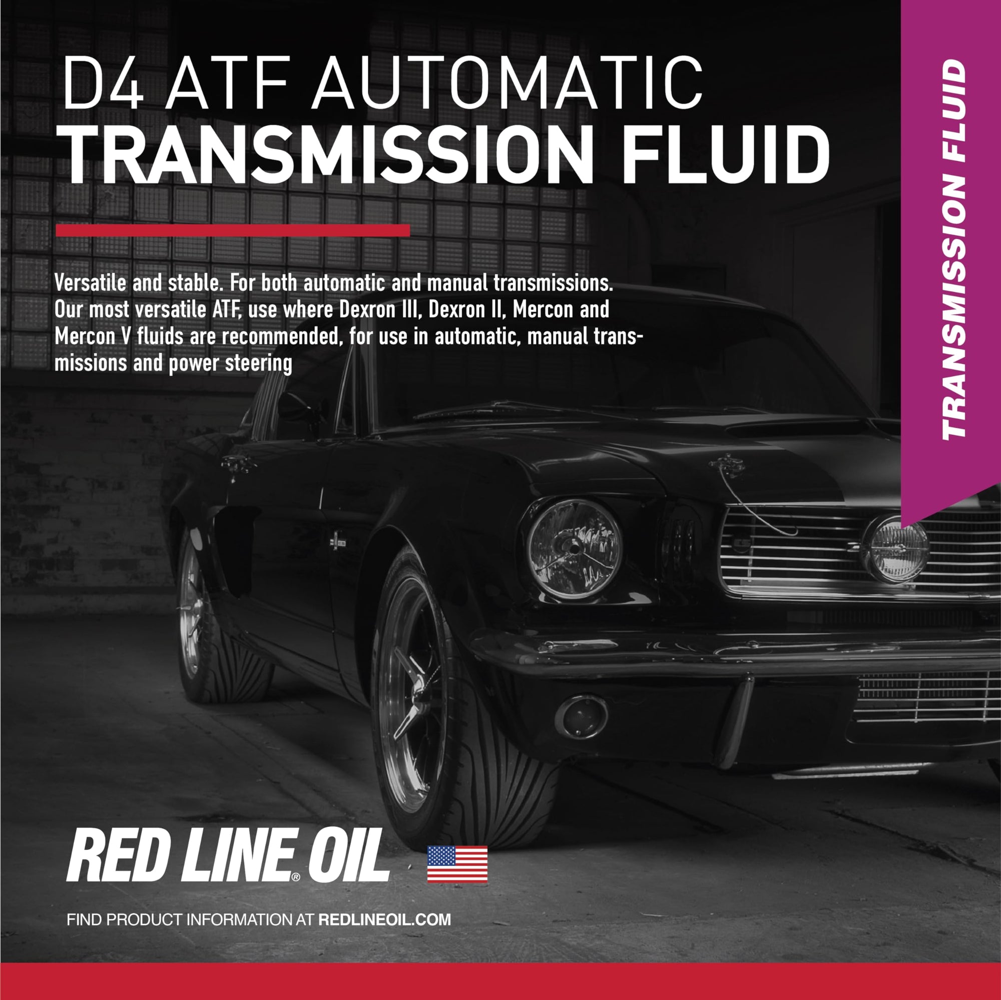 30504 Red Line D4 Synthetic Automatic Transmission Fluid (ATF) - 1 Quart