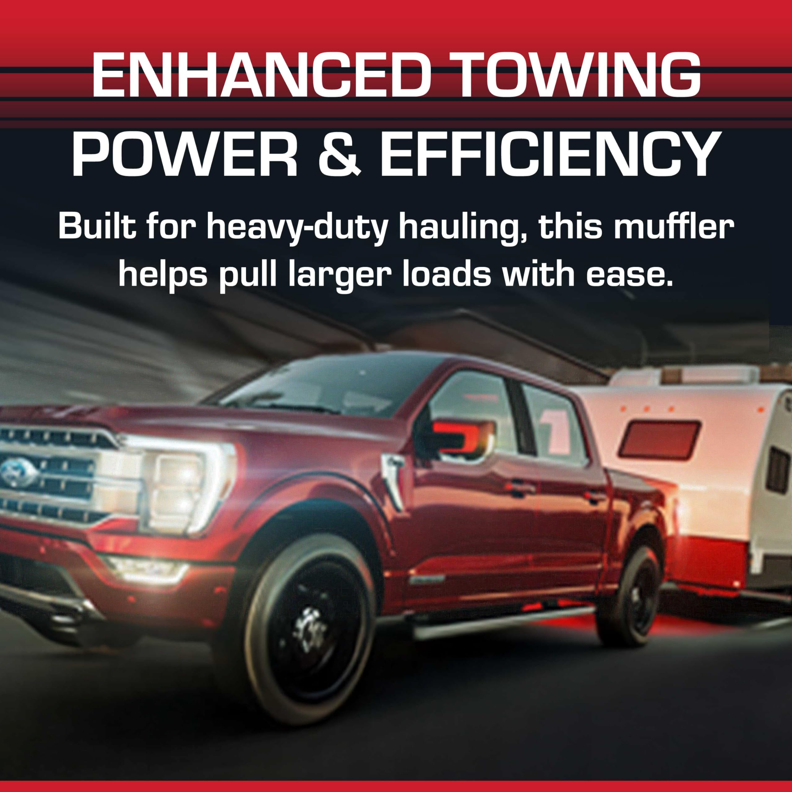 Flowmaster Super 50 Series Muffler Chambered – Dual In 2.25”/ 3.00” Center Out – Moderate Sound – 16-Gauge Aluminized Steel – Full-Size Trucks, SUVs, and Tow Vehicles (524553)