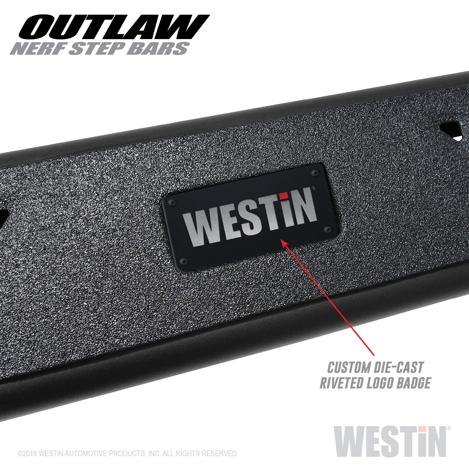 Outlaw Nerf Bars Westin 58-53715 fits 2014-2018 Silverado Sierra 1500 2019 Silverado LD Sierra 1500 Limited 2015-2019 Silverado Sierra 2500 3500 Double Cab Textured Black Pair