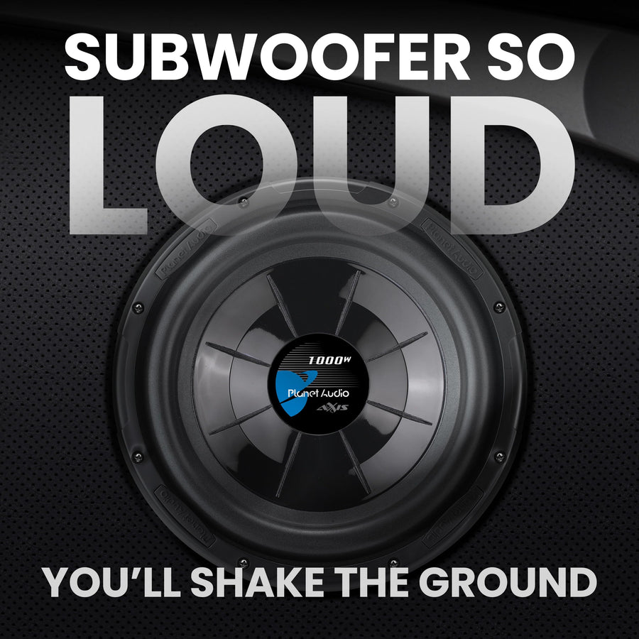 12 Inch Planet Audio PX12 Axis Series Car Subwoofer - 1000 Watts Max, Single 4 Ohm Voice Coil, Sold Individually, Hook Up to Amp