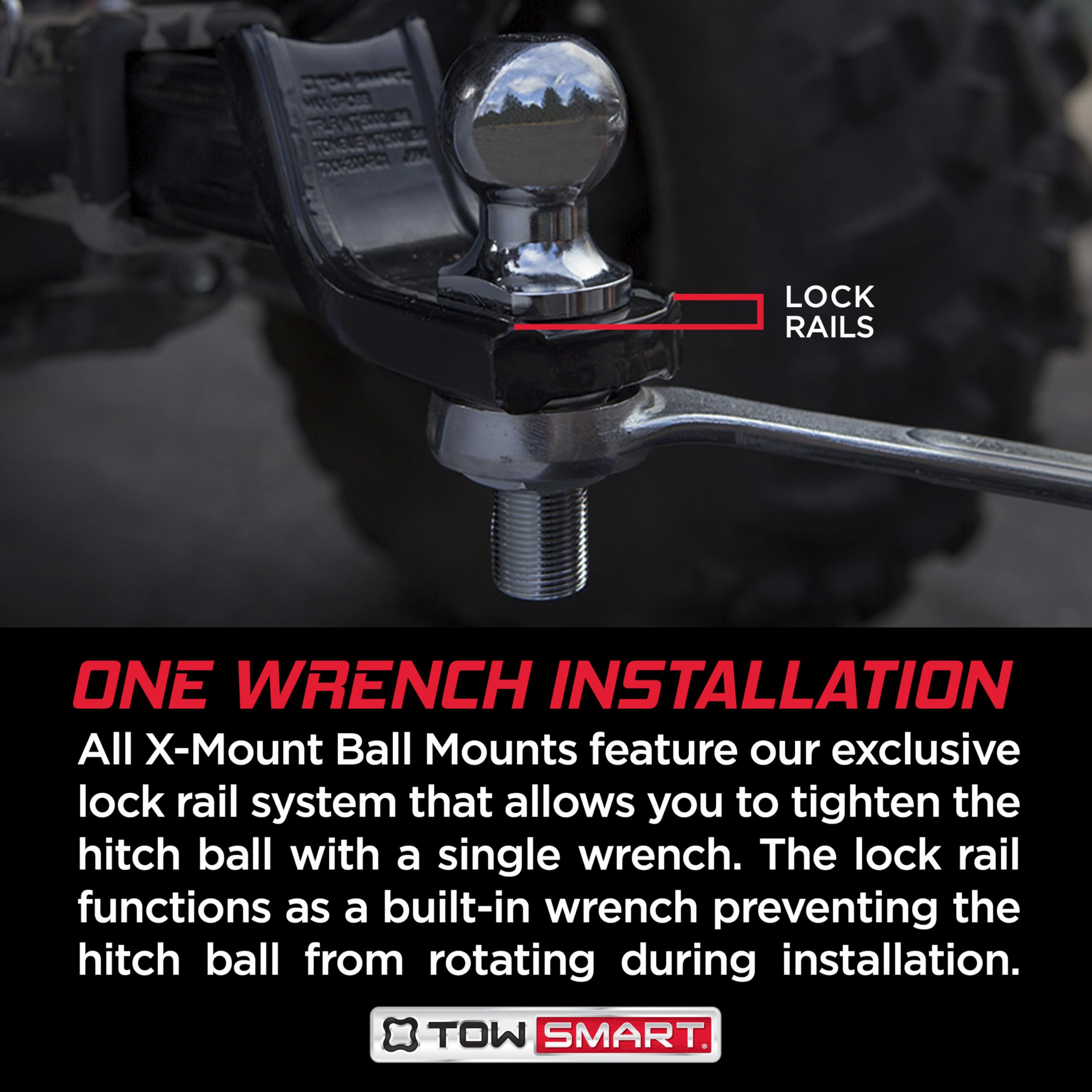 Class IV TOWSMART Chrome Trailer Hitch Ball, 12,000 lb., 2-5/16 in. Ball Diameter, 1-1/4 in. x 2-1/2 in. Shank