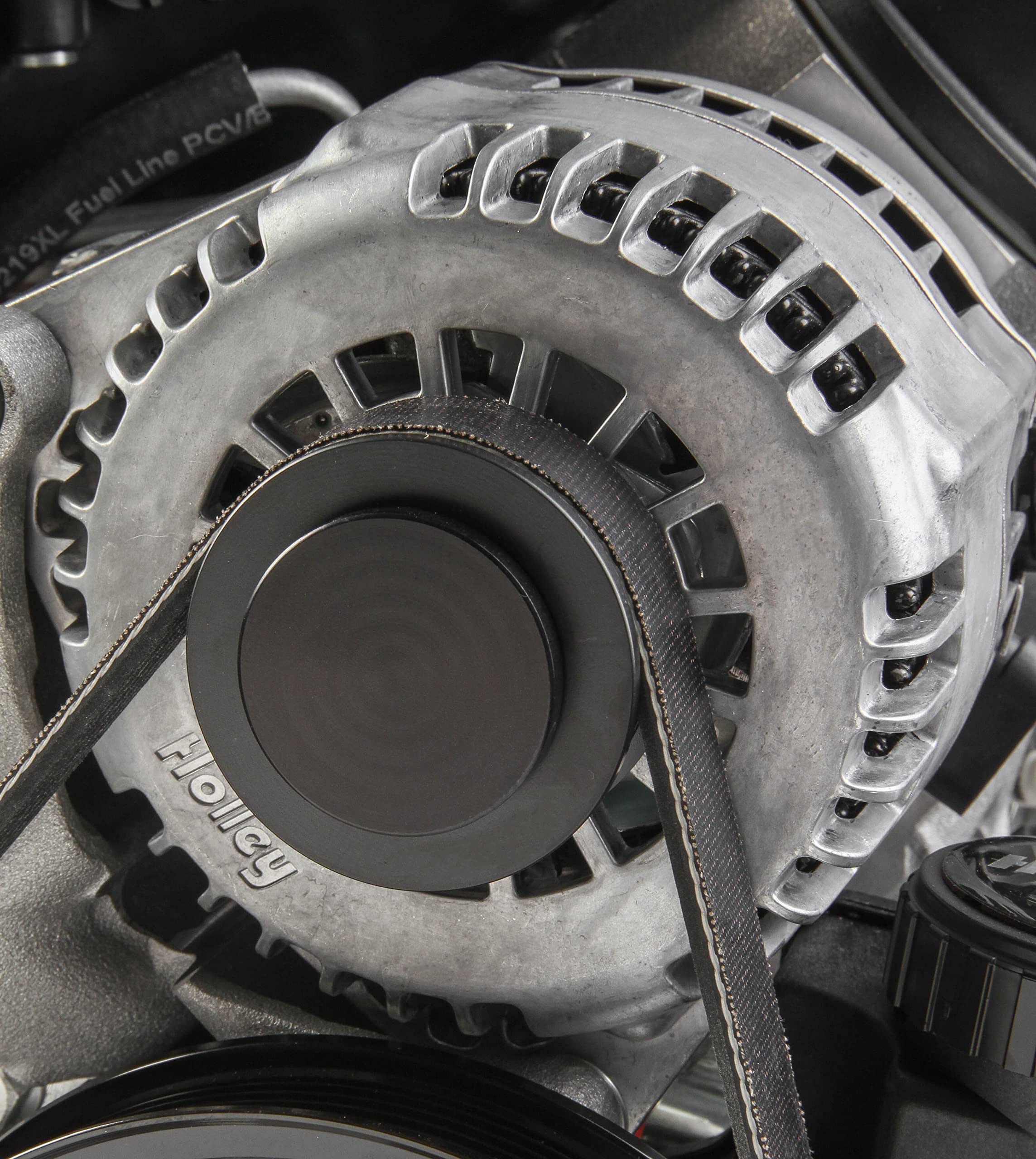 Holley Complete LS Swap Front Accessory Serpentine Drive System | Mid-Mount with Water Pump, SFI Damper, Alternator, A/C & Power Steering | Gen III/IV 4.8/5.3/LS1/LS2/LS3/LS6 Natural Finish 20-180