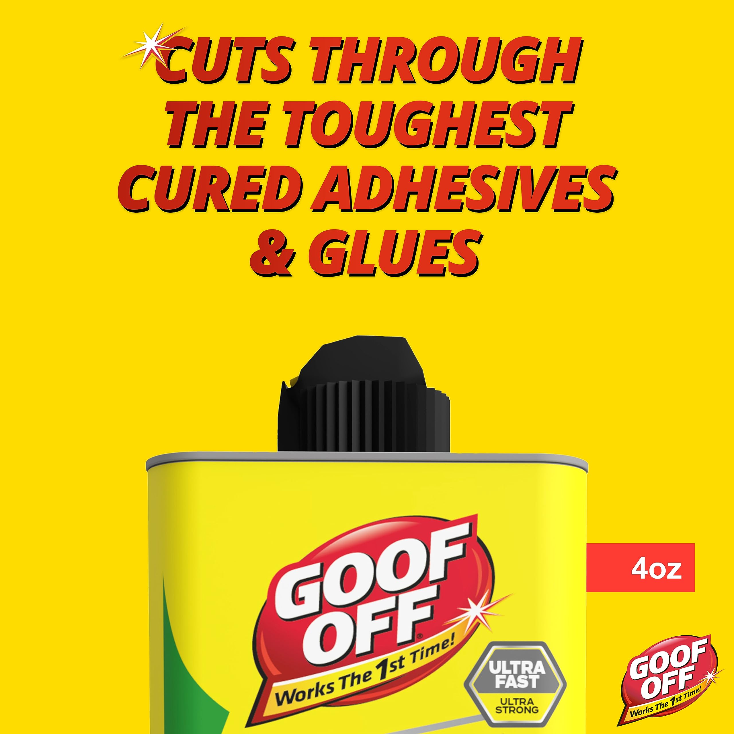 Super Glue Remover Goof Off - 4 oz. can, Yellow (FG678)
