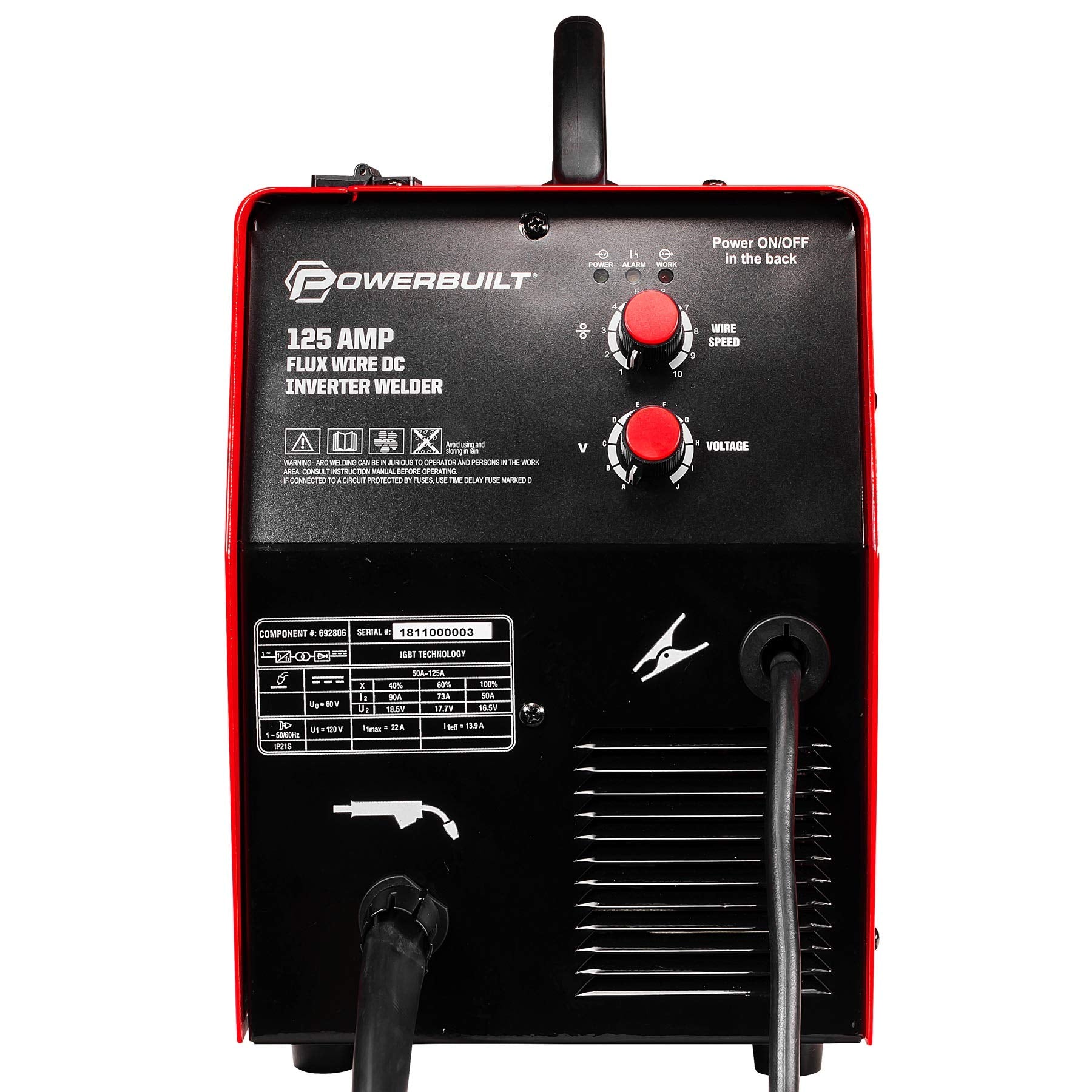 90 Amp Powerbuilt Wire Feed IGBT Inverter Welder, Power Equip & Access, Power Tools & Access, Welding Kits (240131), Red