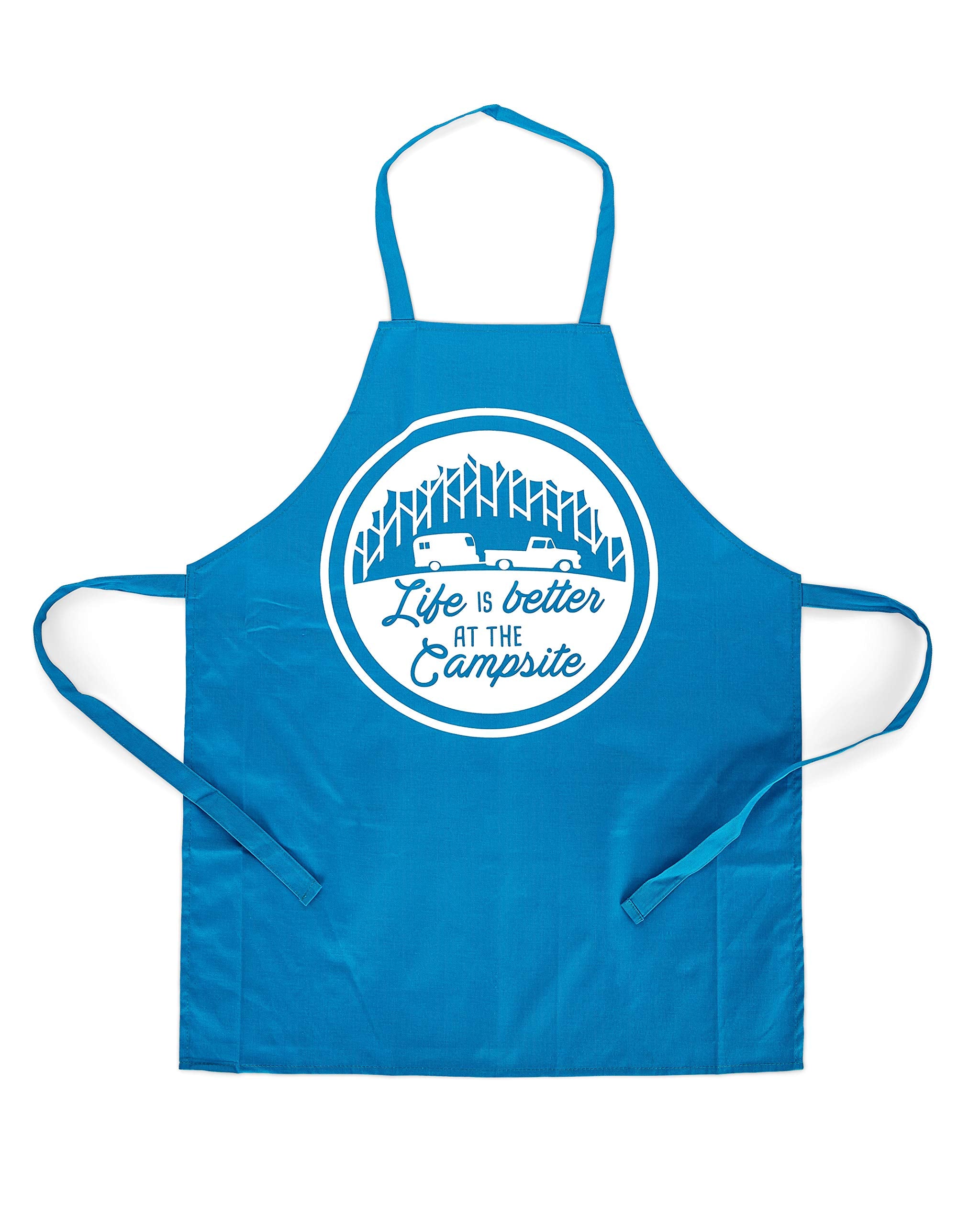 Adjustable Apron Camco Life is Better at The Campsite | Features a Truck and Tree-Themed Design, Made Entirely of Cotton, and is Machine Washable (53258)