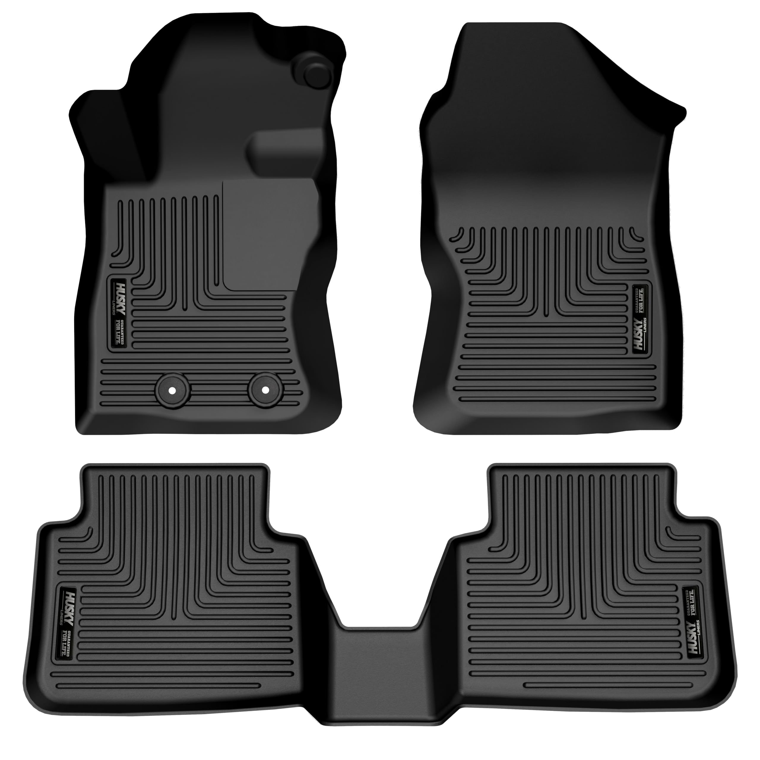 Weatherbeater Husky Liners Floor Mats | Fits 2022-2024 Subaru WRX | Front & 2nd Row, 3-pc Black - 95551