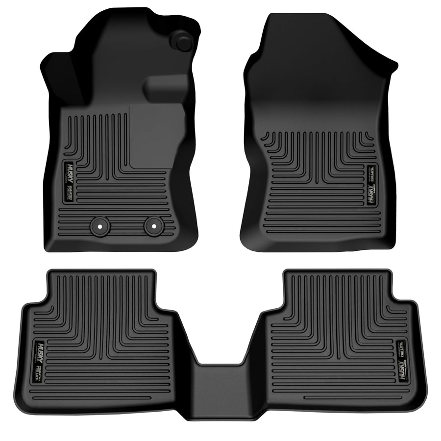 Weatherbeater Husky Liners Floor Mats | Fits 2022-2024 Subaru WRX | Front & 2nd Row, 3-pc Black - 95551