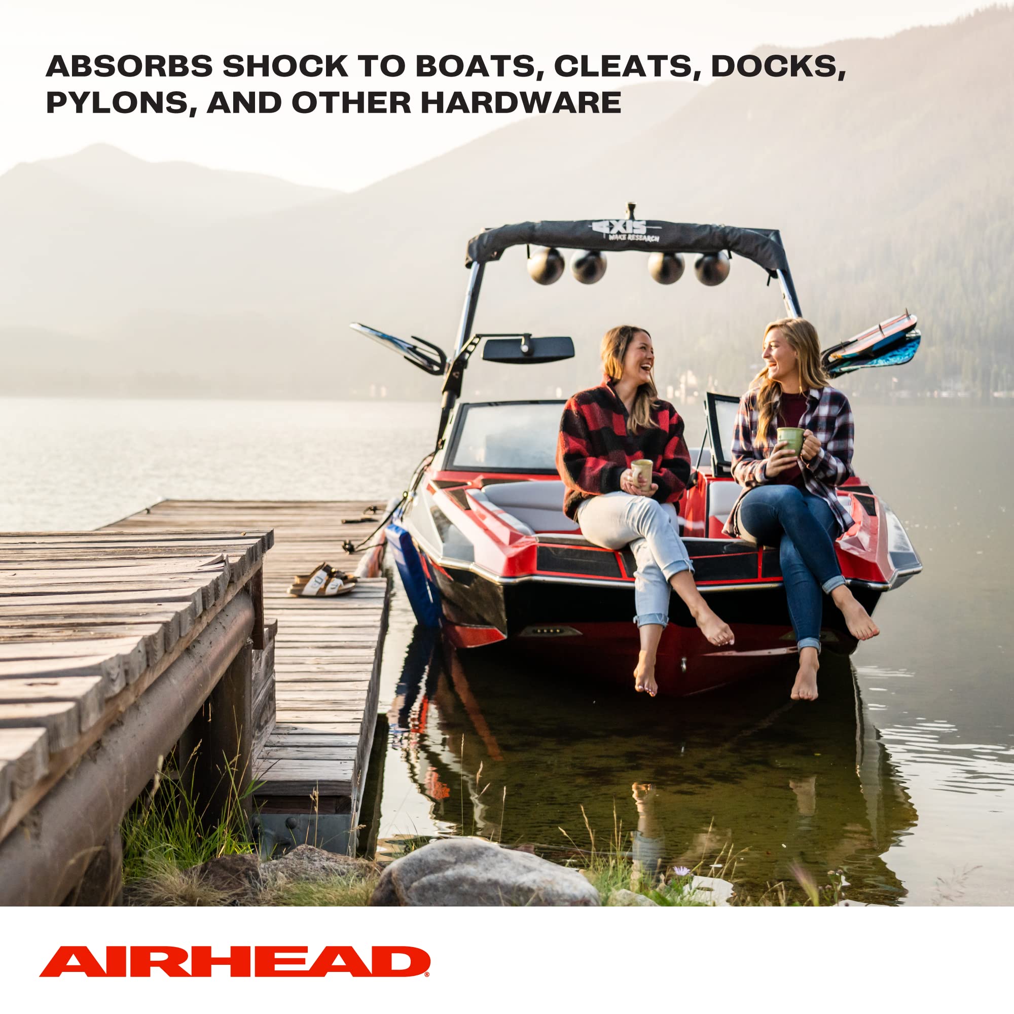 AIRHEAD Bungee AHDL-5 Dock LINE 5', 5-Feet, Black/blue/red