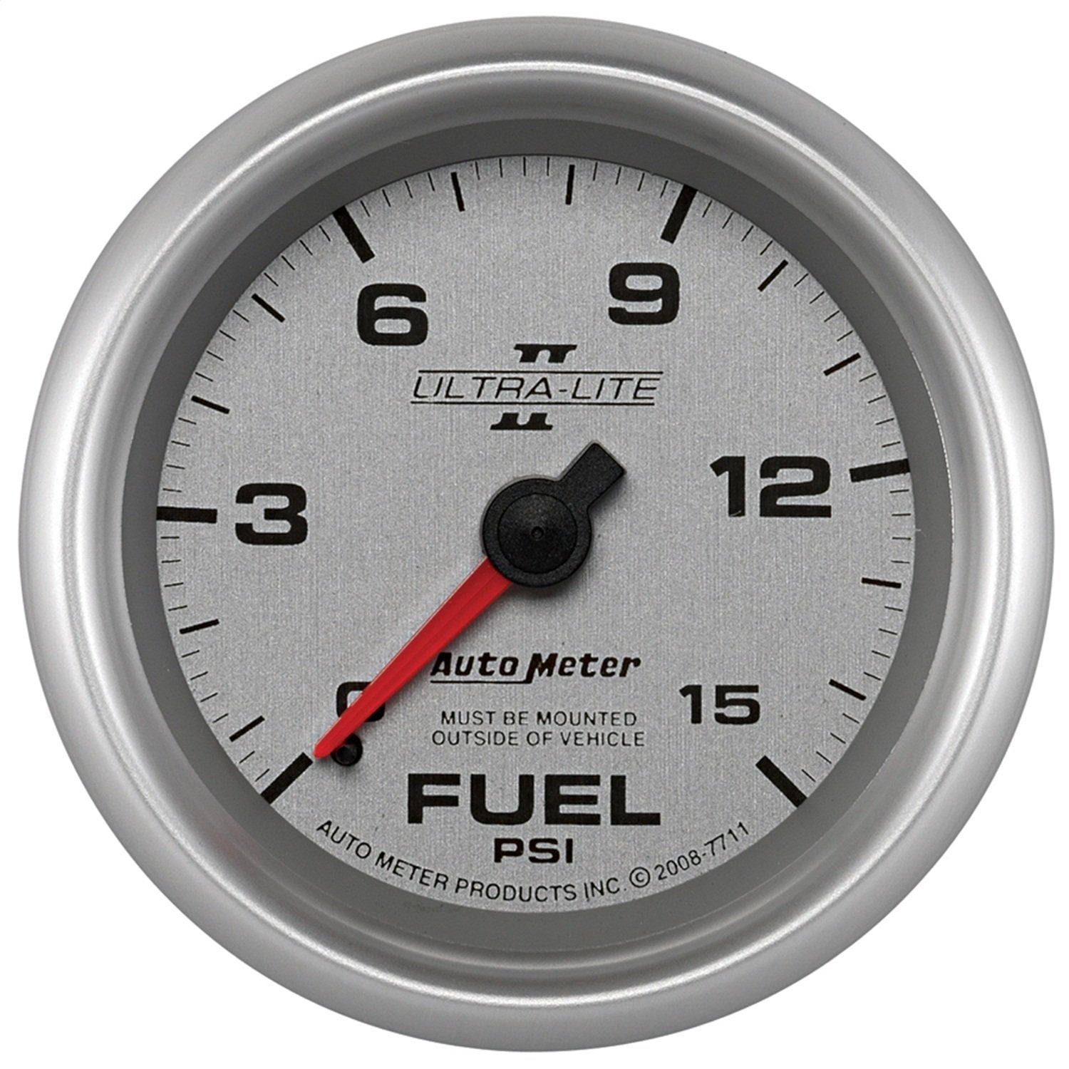 Auto Meter Ultra-Lite Pro II 2-5/8" 0-15 PSI Mechanical No Tube Fuel Pressure Gauge 7711