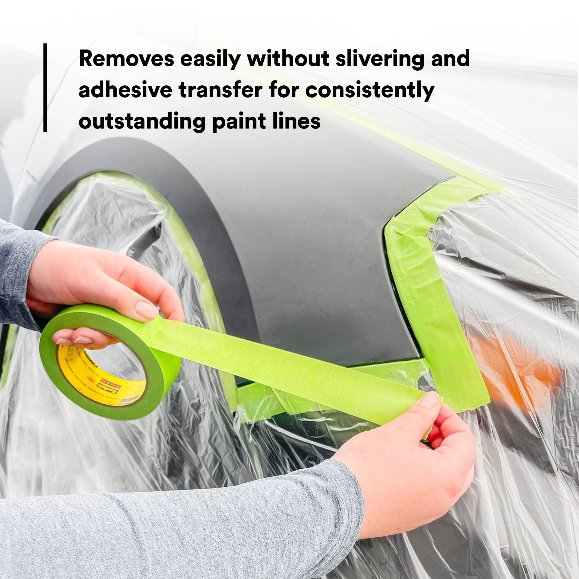 3M Scotch 233+ Performance Masking Tape 26338, 36 mm x 55 m​​, 1 Roll, Moisture Resistant, Flexible, Green Tape
