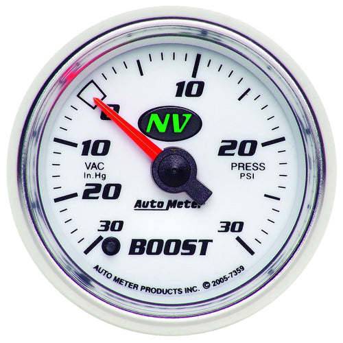 Auto Meter NV 2-1/16" 30 in. Hg/30 PSI Full Sweep Electric Vacuum/Boost Gauge 7359