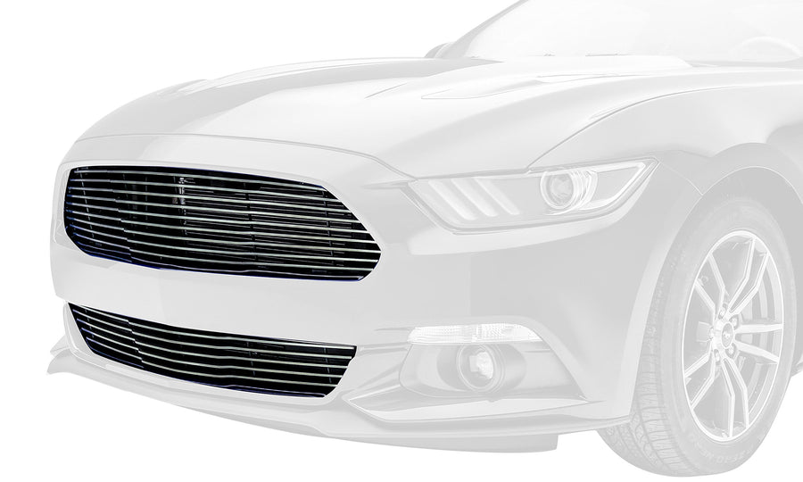 2015-2017 Mustang GT T-Rex Grilles Laser Billet Grille, Polished, 1 Pc, Replacement - PN #6215300