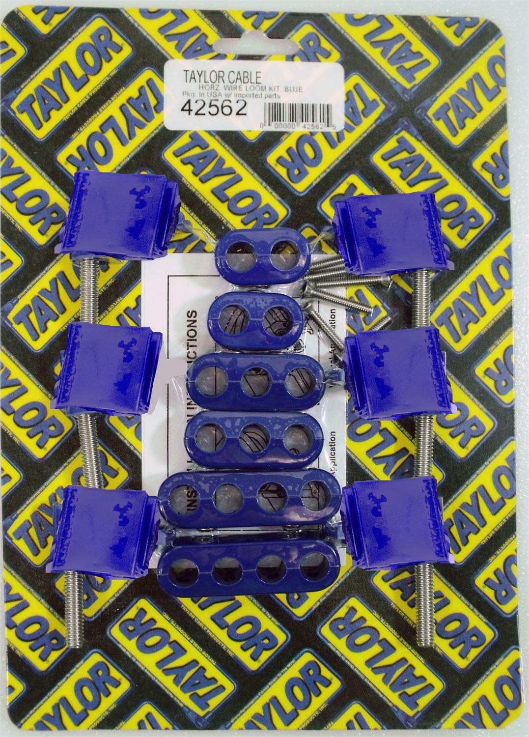 7-8mm Taylor Cable Vertical Wire Loom Kit Blue