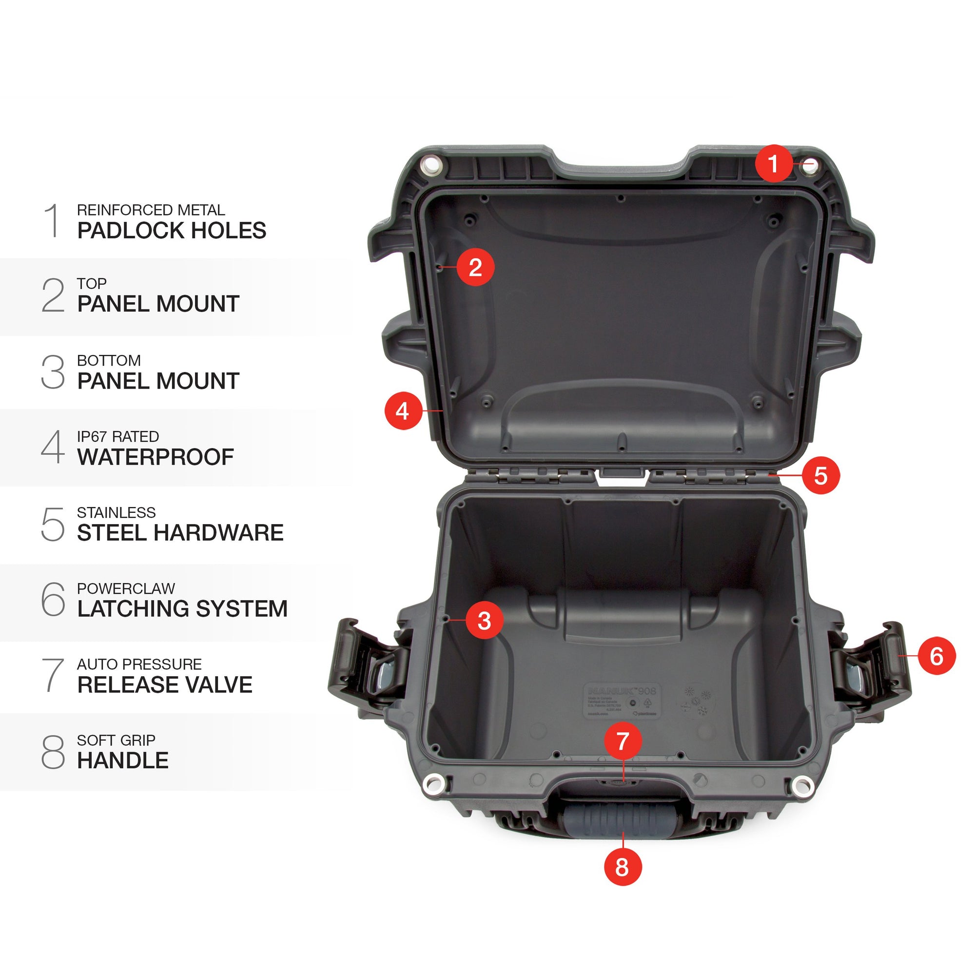 Graphite Nanuk 908 Waterproof Hard Case