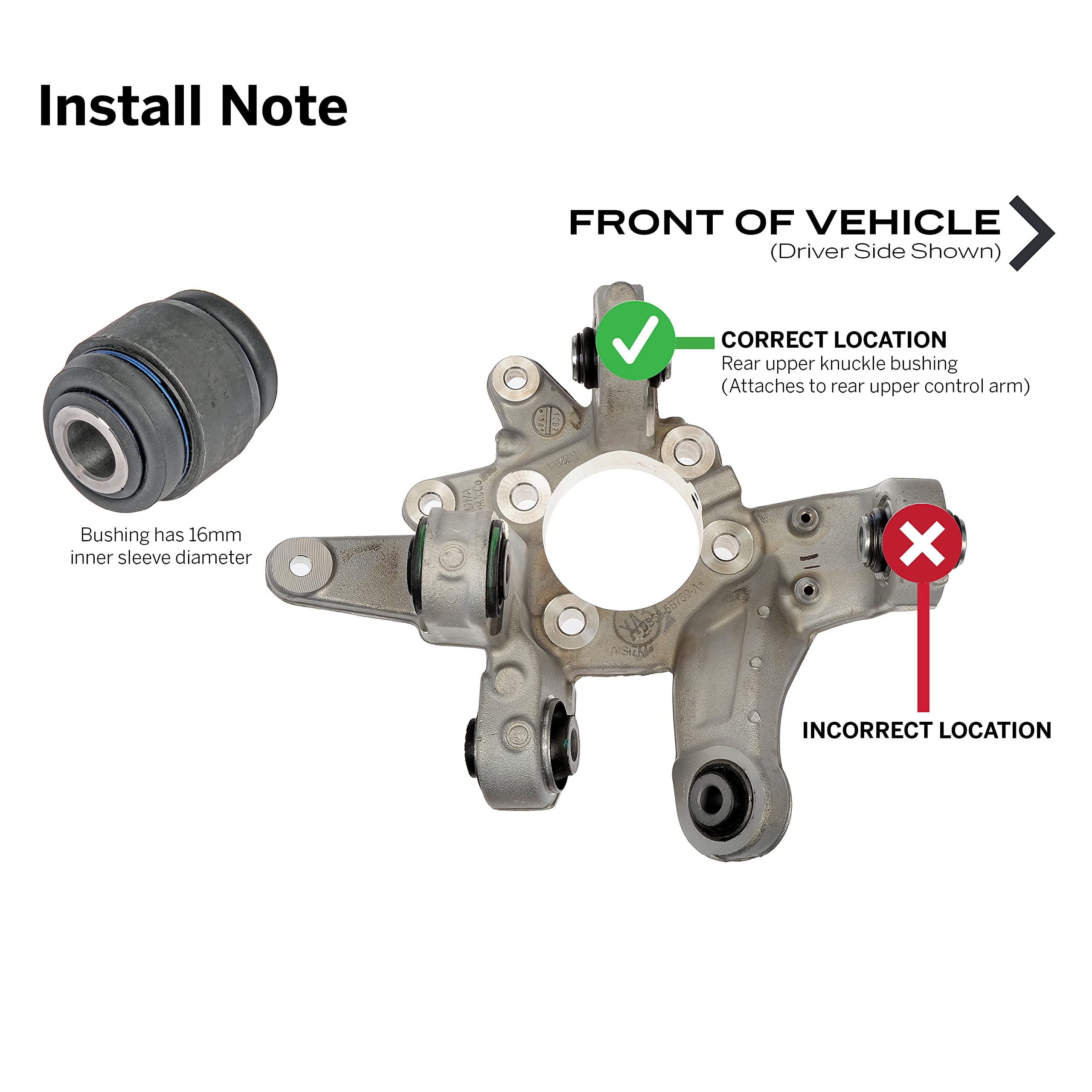 Dorman Suspension Knuckle Bushing 905-531 Compatible with Select Ford / Lincoln Models