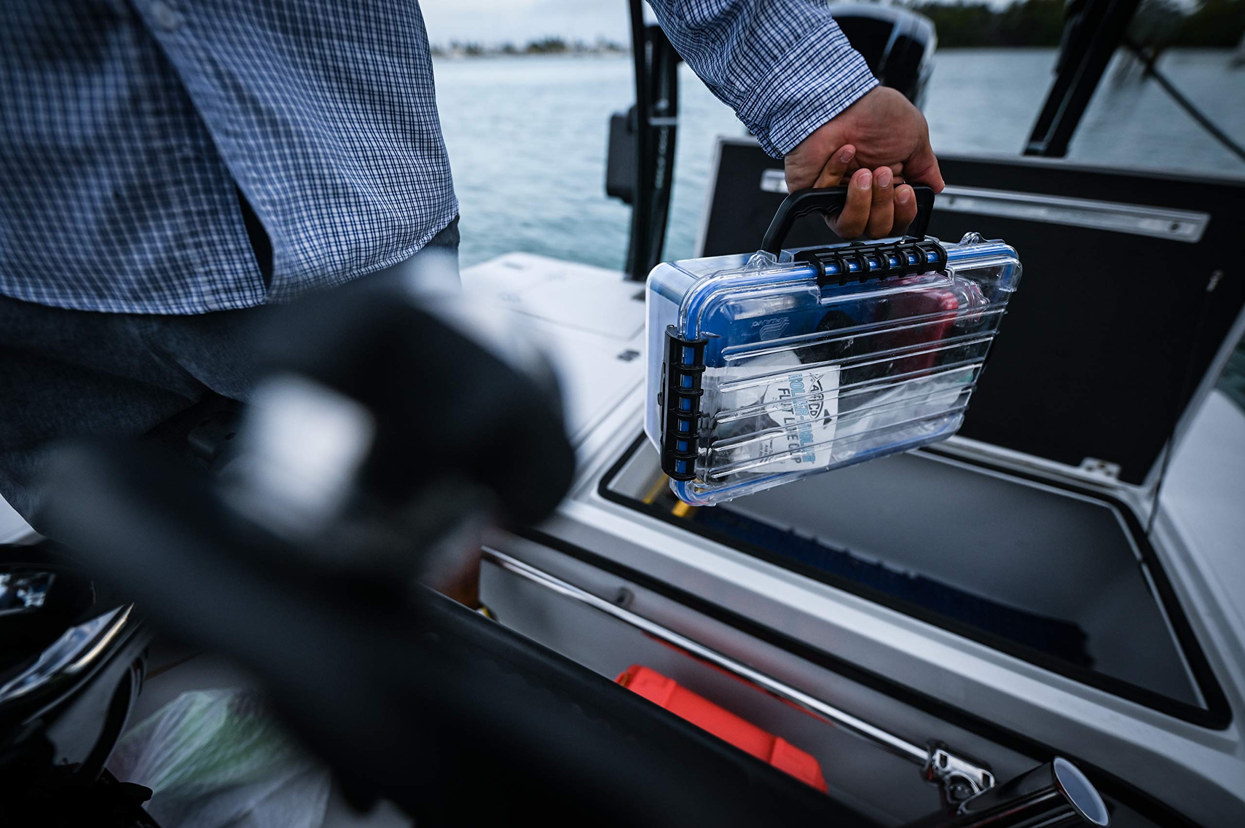 3700 Plano Guide Series Field Box Waterproof Case, Blue, Large, Waterproof Dry Box with Wrist Strap for Boat, Kayak, and Camping, Outdoor Gear Storage, One Size
