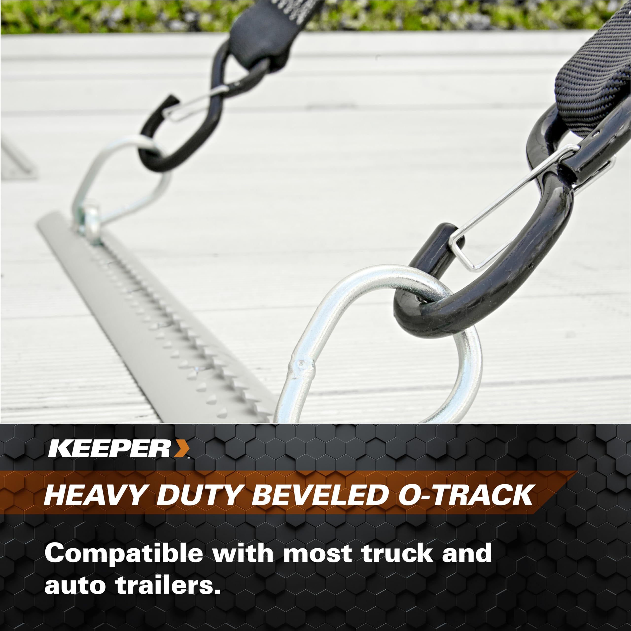 4’ Heavy Duty Keeper Beveled O-Track, Chrome