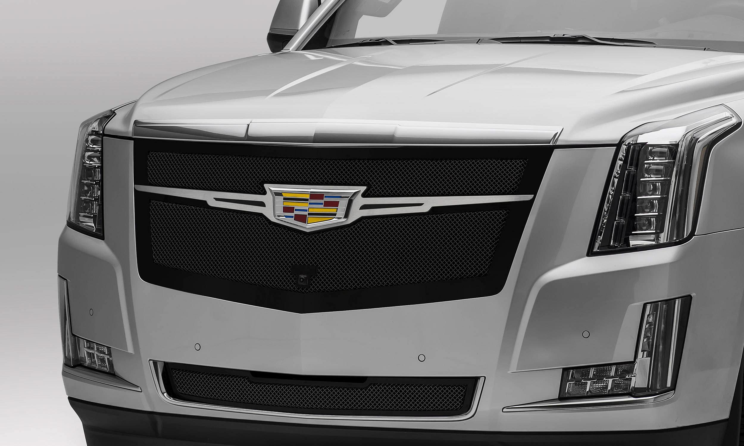 2015-2020 Escalade T-Rex Grilles Upper Class Series Main Grille, Black with Brushed Center Trim Piece, 1 Pc, Replacement, Fits Vehicles with Camera - PN #51189