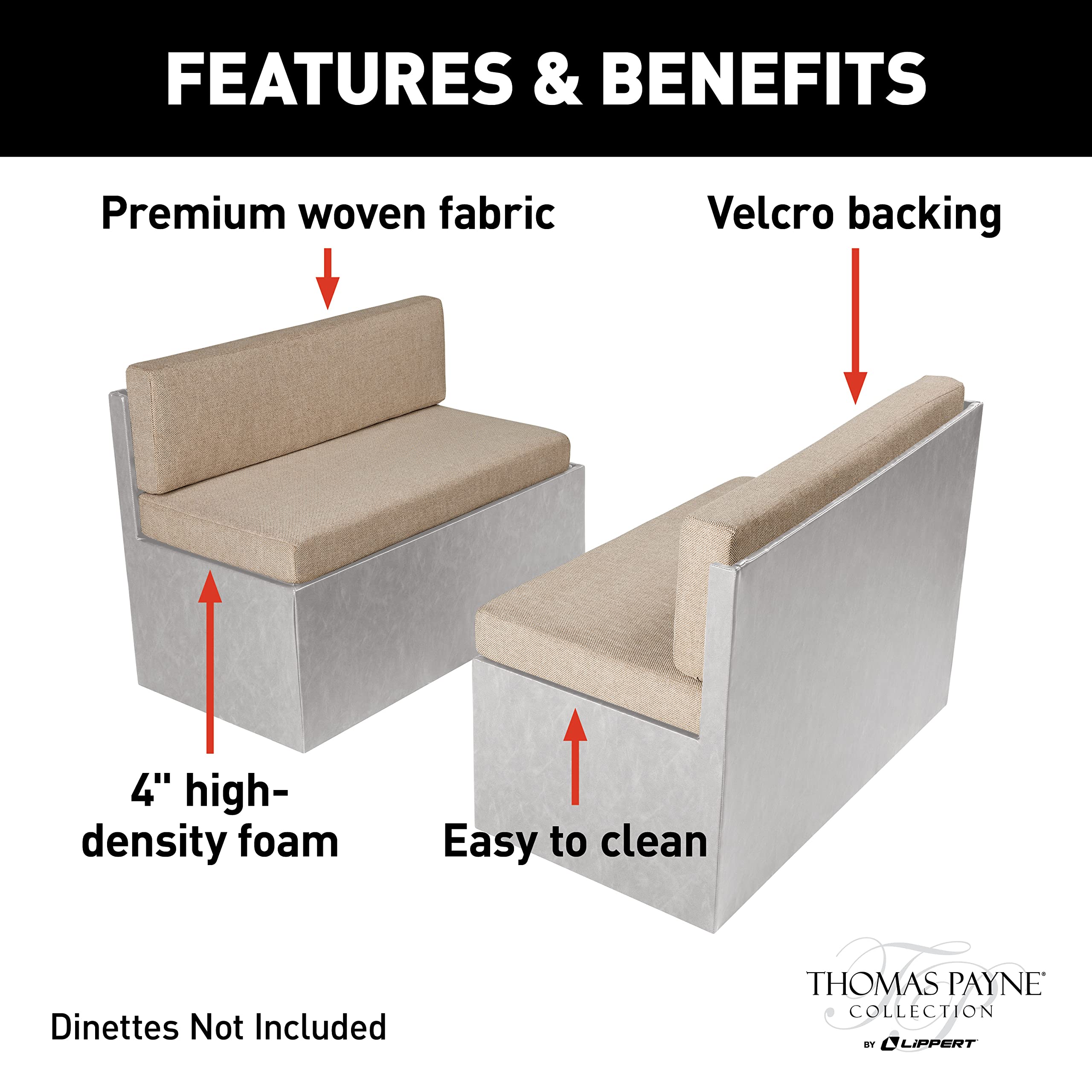 RV Dinette Cushions Thomas Payne - 38" Norlina