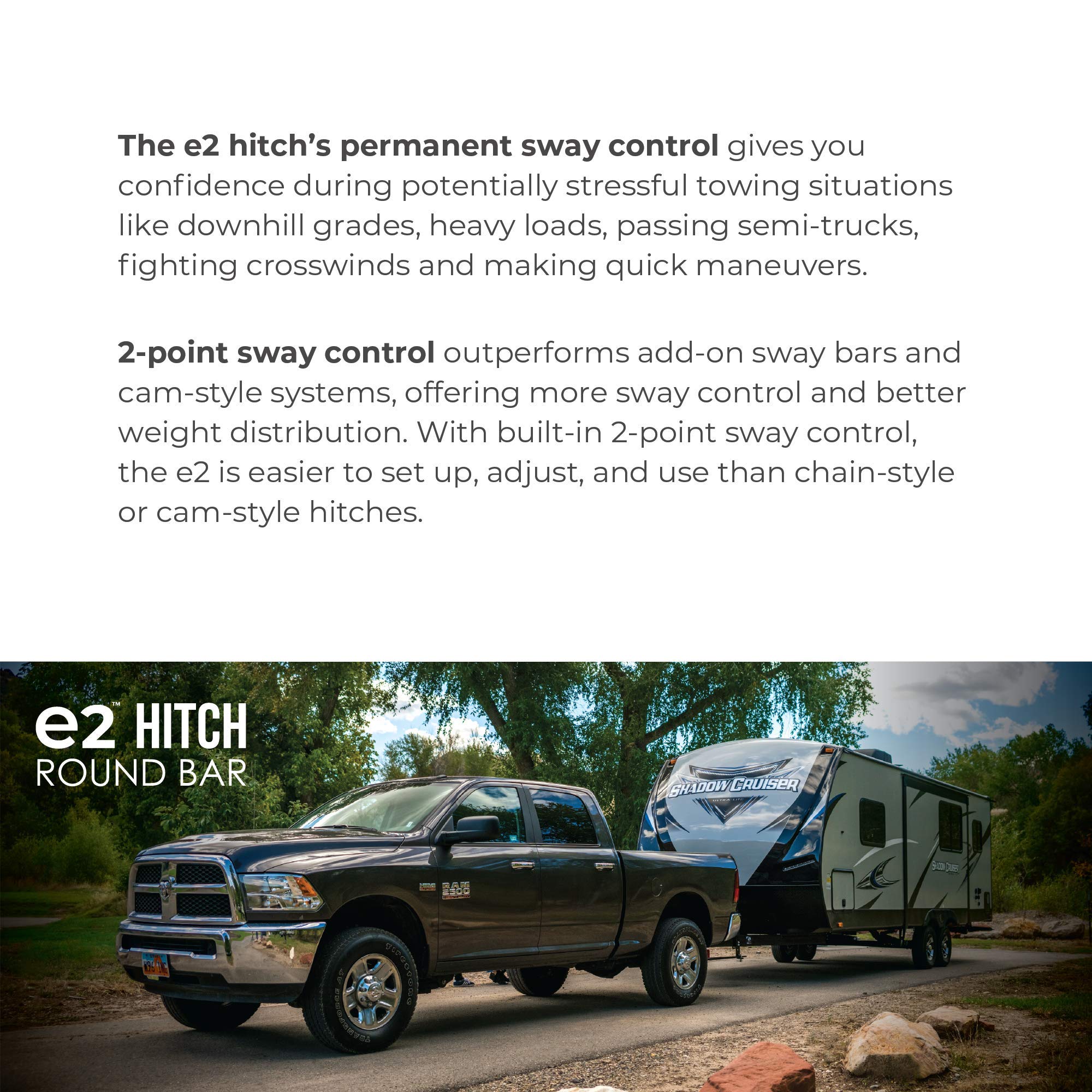 Fastway e2 Sway Control Round Bar Hitch, 94-00-1000, 10,000 Lbs Trailer Weight Rating, 1,000 Lbs Tongue Weight Rating, Weight Distribution Kit Includes Standard Hitch Shank, Ball NOT Included