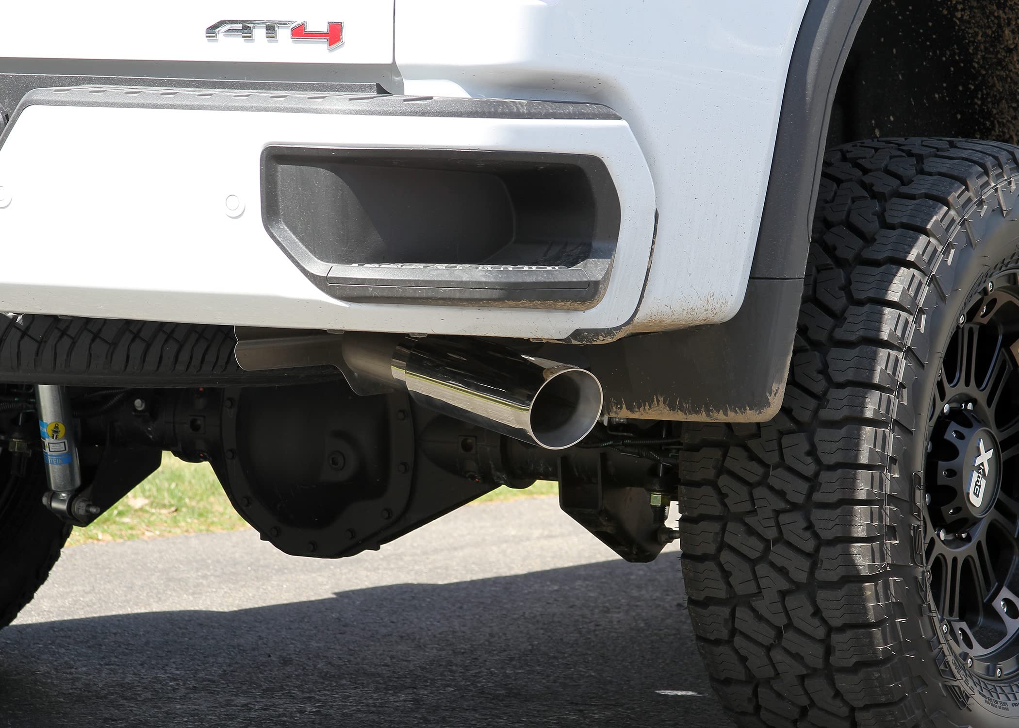 Flowmaster Outlaw 818112 Cat-Back Exhaust 3.5 to 3 Inch Dual Rear Exit Stainless 4 Inch Polished Tips Compatible with 2020-2024 Chevy Silverado GMC Sierra 2500HD/3500HD Crew Cab 6.5' Bed 6.6L Gas V8