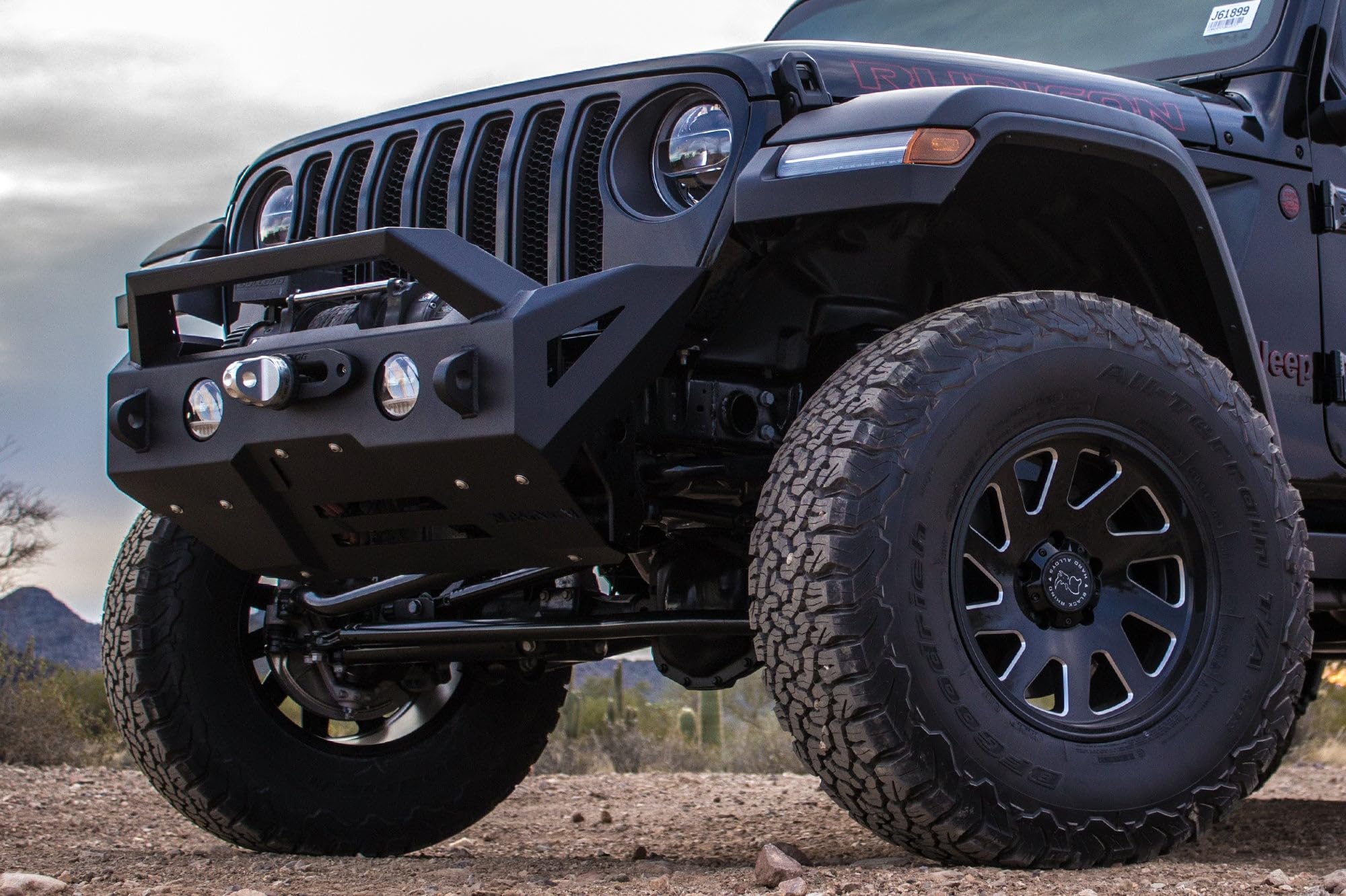 Front Magnum Bumper Winch RT Style Black Compatible with 2018-2025 Wrangler JL/JLU, Gladiator