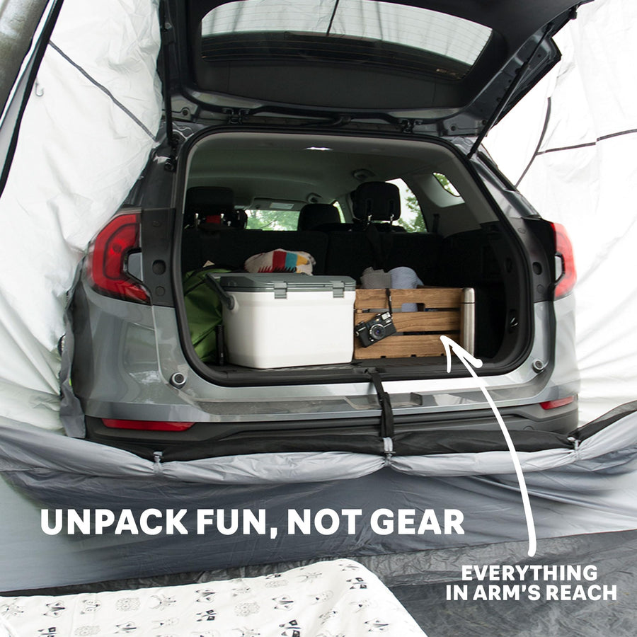 Napier SUV Backroadz Tent | 10' x 10' Vehicle Camping Tent | Fits All CUVs, SUVs, and Minivans​ | Sleeps 5 | Spacious, Durable, Easy Set-up | Gray/Green | Model 19100