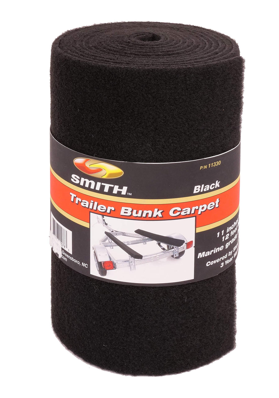 Trailer Roll Carpet - CE Smith - Boat & Trailer Accessories & Replacement Part - 11” x 12’ - Black (11330)