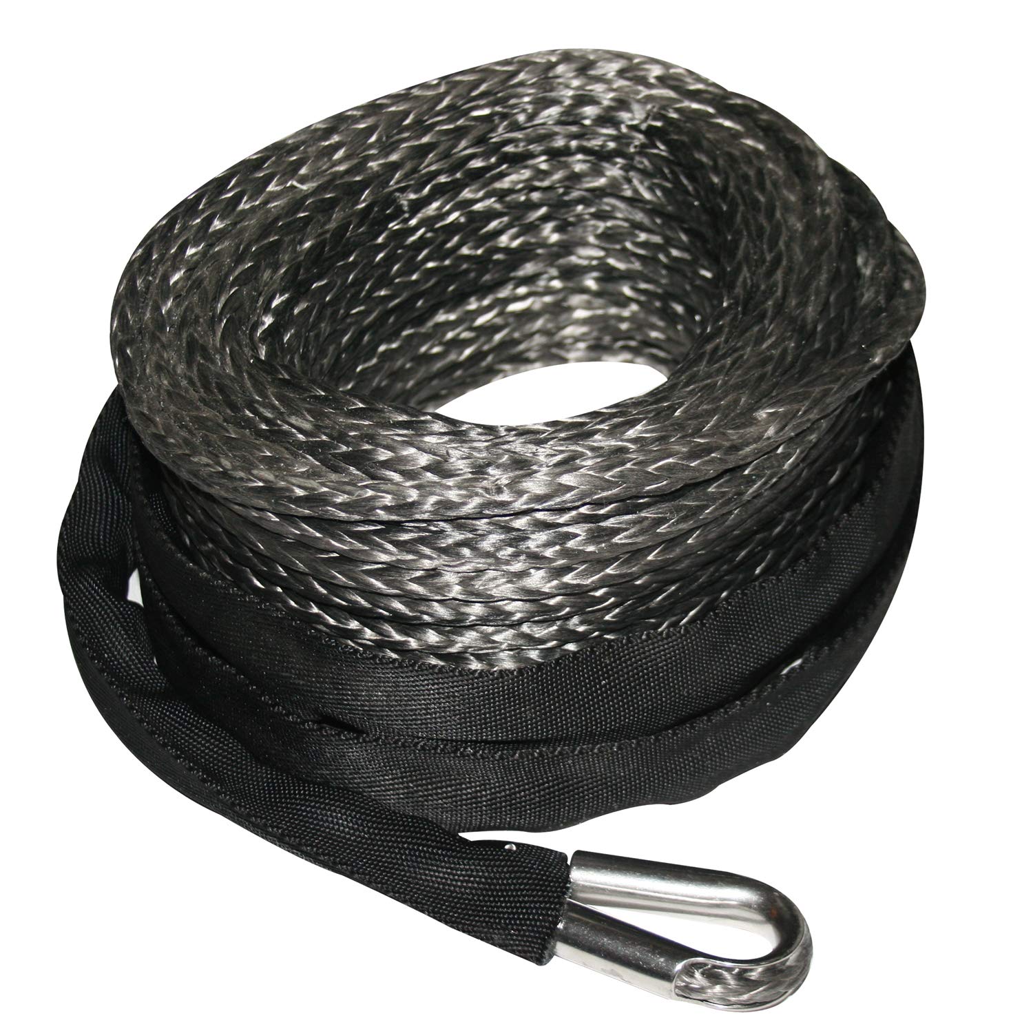 Synthetic Rope Bulldog Winch 20288- 12mm x 80 Foot Gray