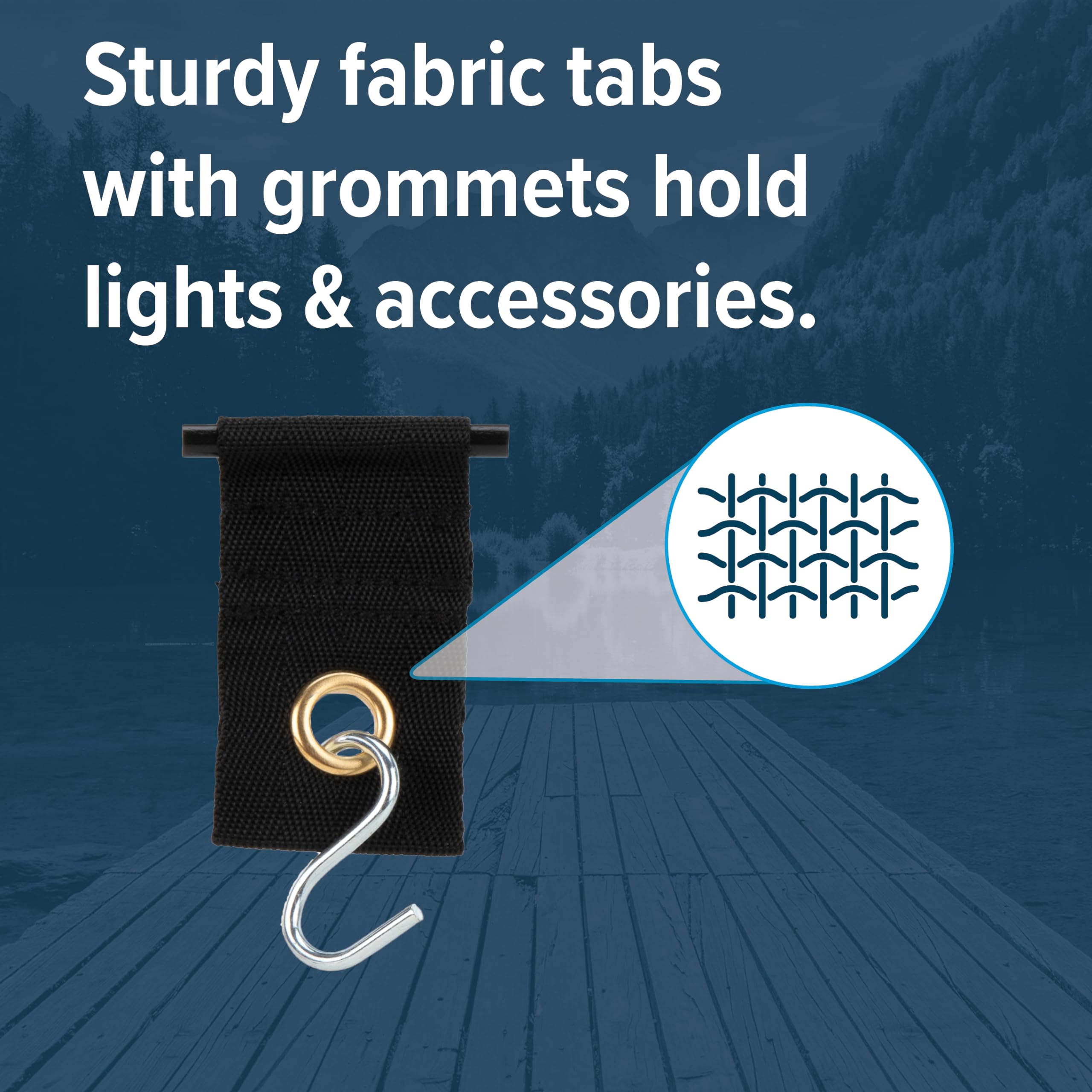 42733 Camco Fabric Party Light Holders, Black, 7 Pack