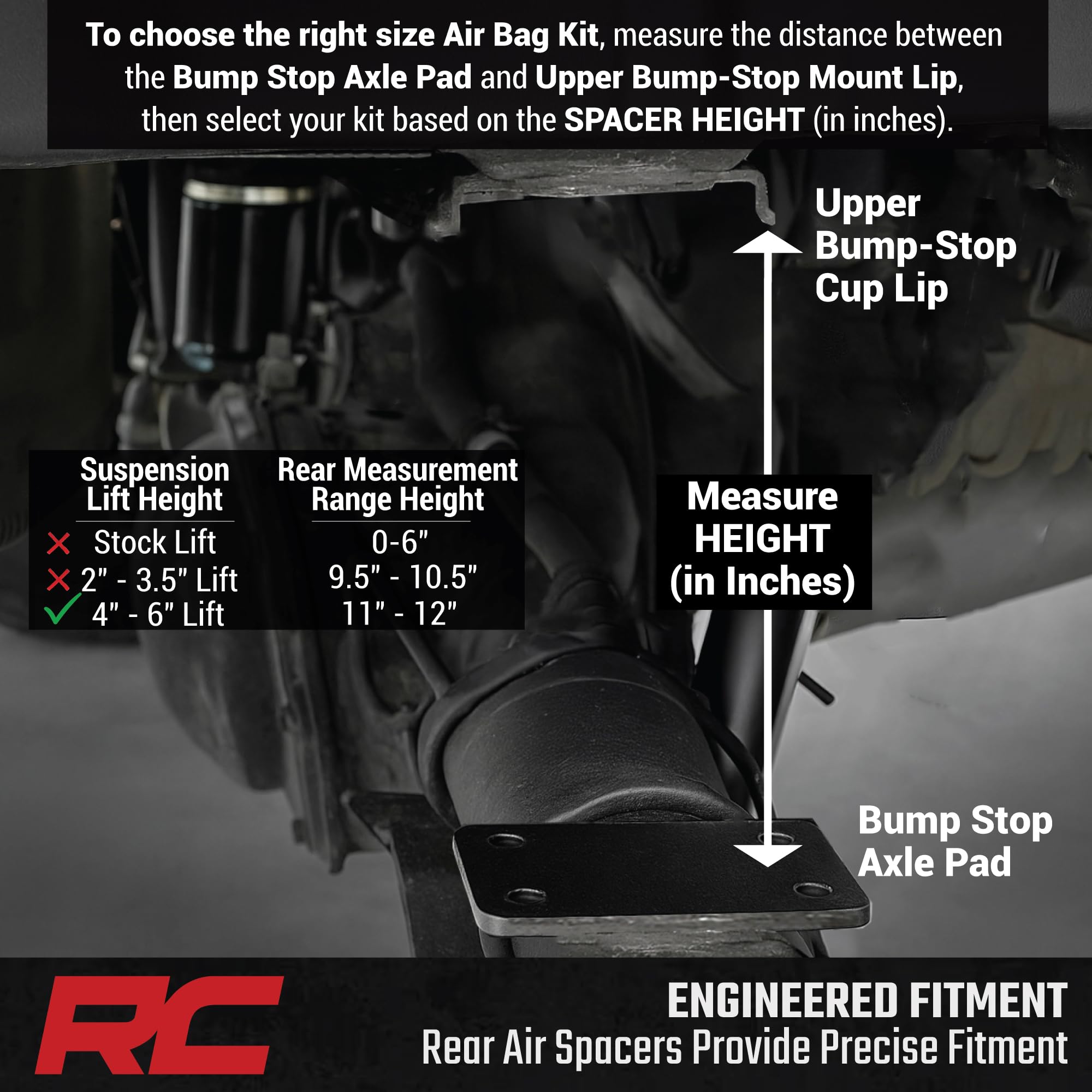 Rough Country Suspension Kit Air Bags with Compressor & Remote for Chevy Silverado & GMC Sierra 1500 (2019-2026) - Airbags for Trucks w/ 4-6" Lift