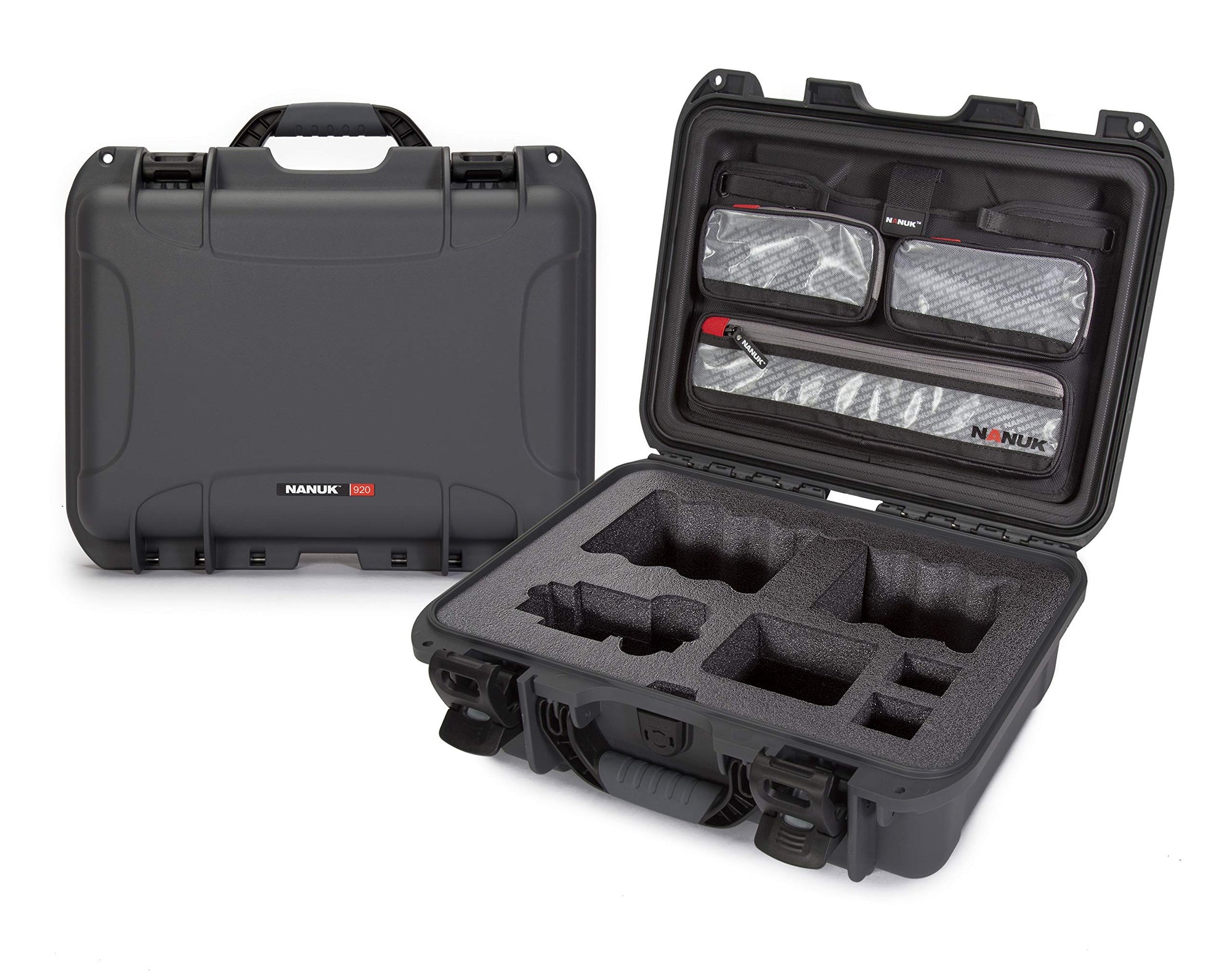 Waterproof Nanuk 920 Hard Case with Lid Organizer for Sony A7R Size Camera - Graphite (920-SON7)